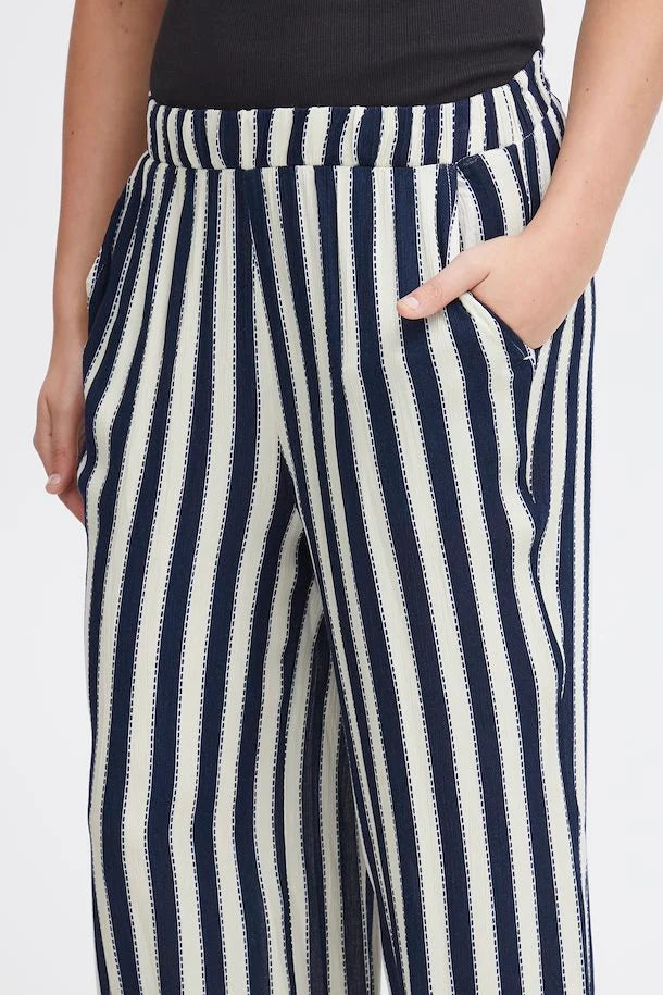 Marrakech Wide Leg Pants for Women - Bohemian Striped Palazzo Trousers with Elastic Waist | Perfect for Yoga, Beach Vacation & Summer Outfits