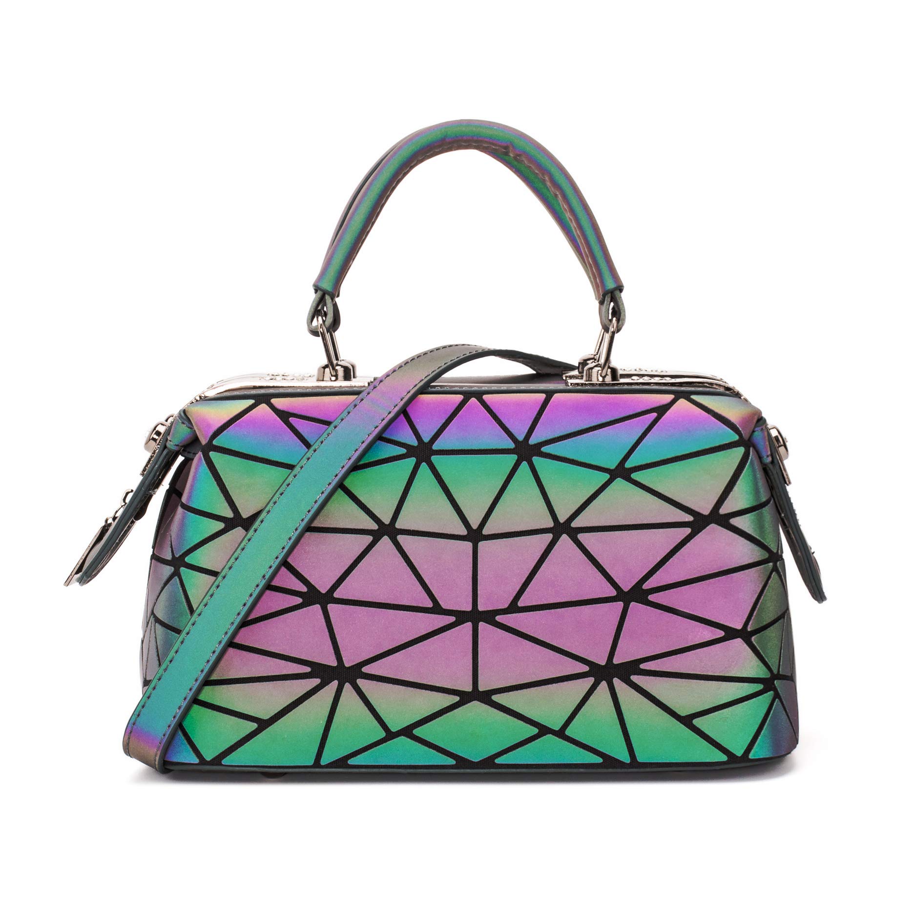 Luminous Geometric Handbags - Holographic Color Changing Purse & Irridescent Tote Bag for Women | Night Out, Rave, Festival & Party Accessories