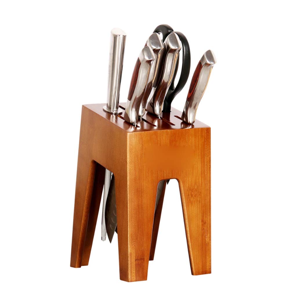 Premium Solid Wood Knife Holder - Wooden Knife Storage Rack for Kitchen Countertop - Organize Chef Knives, Steak Knives & Utensils - Perfect for Home Kitchen, Restaurant & Food Prep Stations (Color: A)