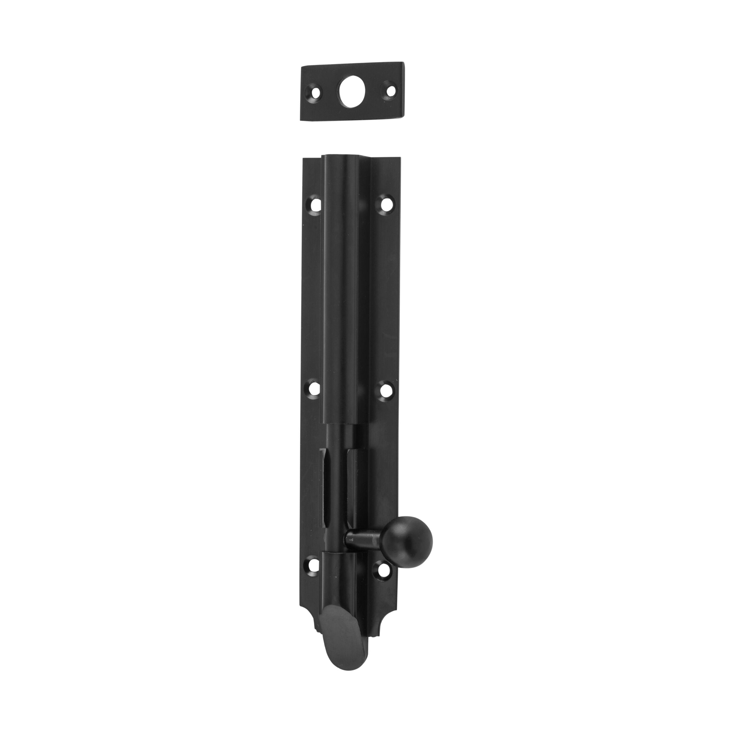 Victorian Style Matte Black Barrel Bolt - 150mm Length, 25mm Width, 30mm Throw - Heavy Duty Door & Gate Latch for Home Security & Vintage Decor