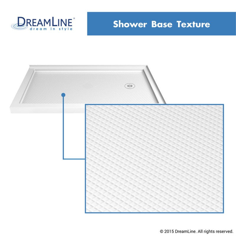 DreamLine SlimLine 36x60 Inch White Shower Base with Double Threshold - Perfect for Modern Bathrooms & Small Space Solutions