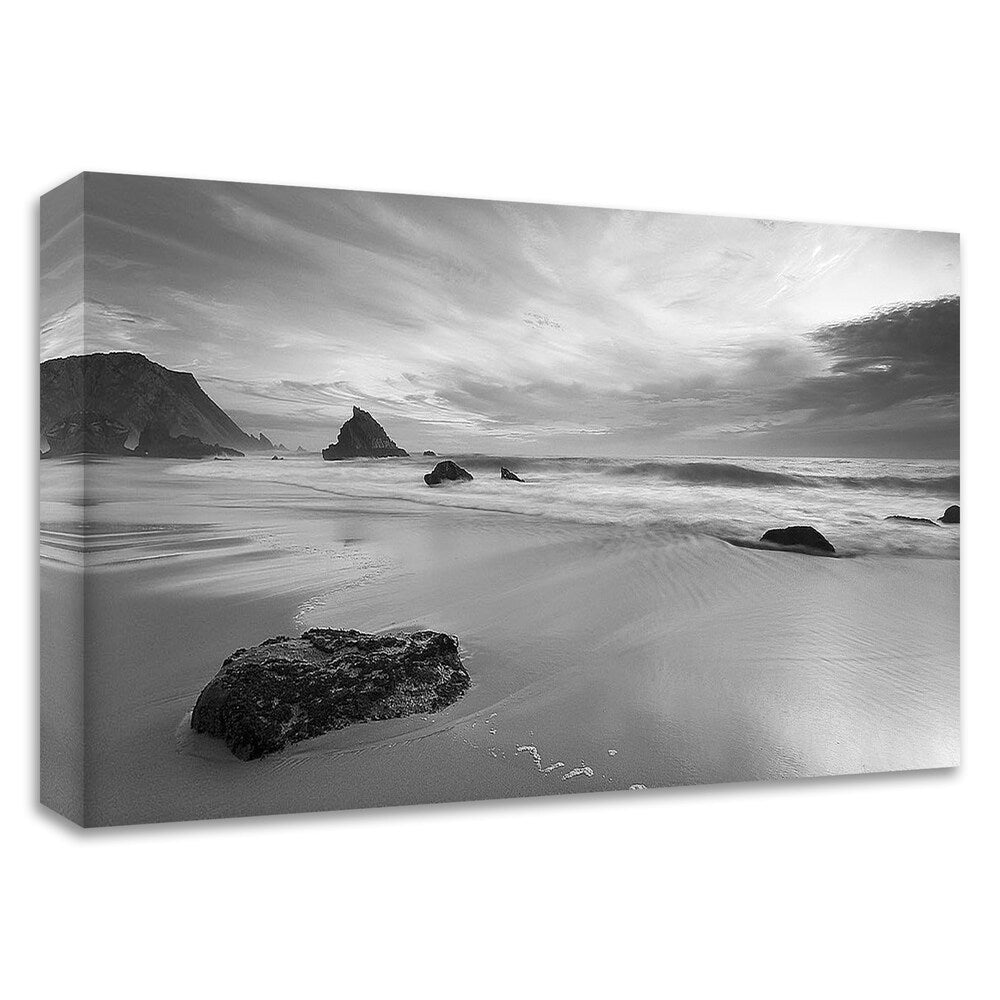 Beachview Ocean Sunset Wall Art - Premium Canvas Print Ready to Hang - Perfect for Living Room, Bedroom & Beach House Decor