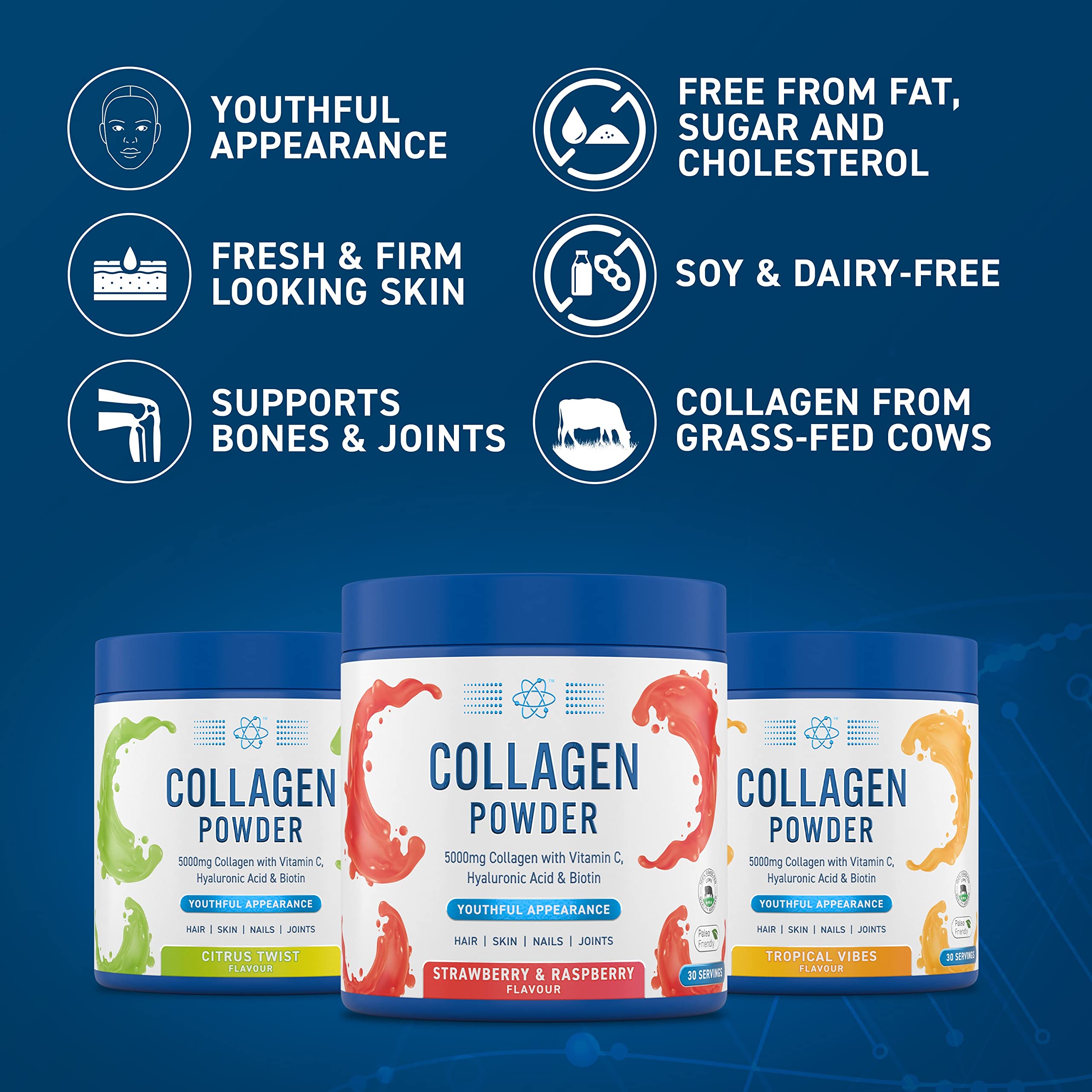 Applied Nutrition Collagen Powder - Citrus Twist 165g | Hydrolyzed Collagen Peptides for Skin, Hair & Nail Health | Perfect for Smoothies, Coffee & Post-Workout Recovery