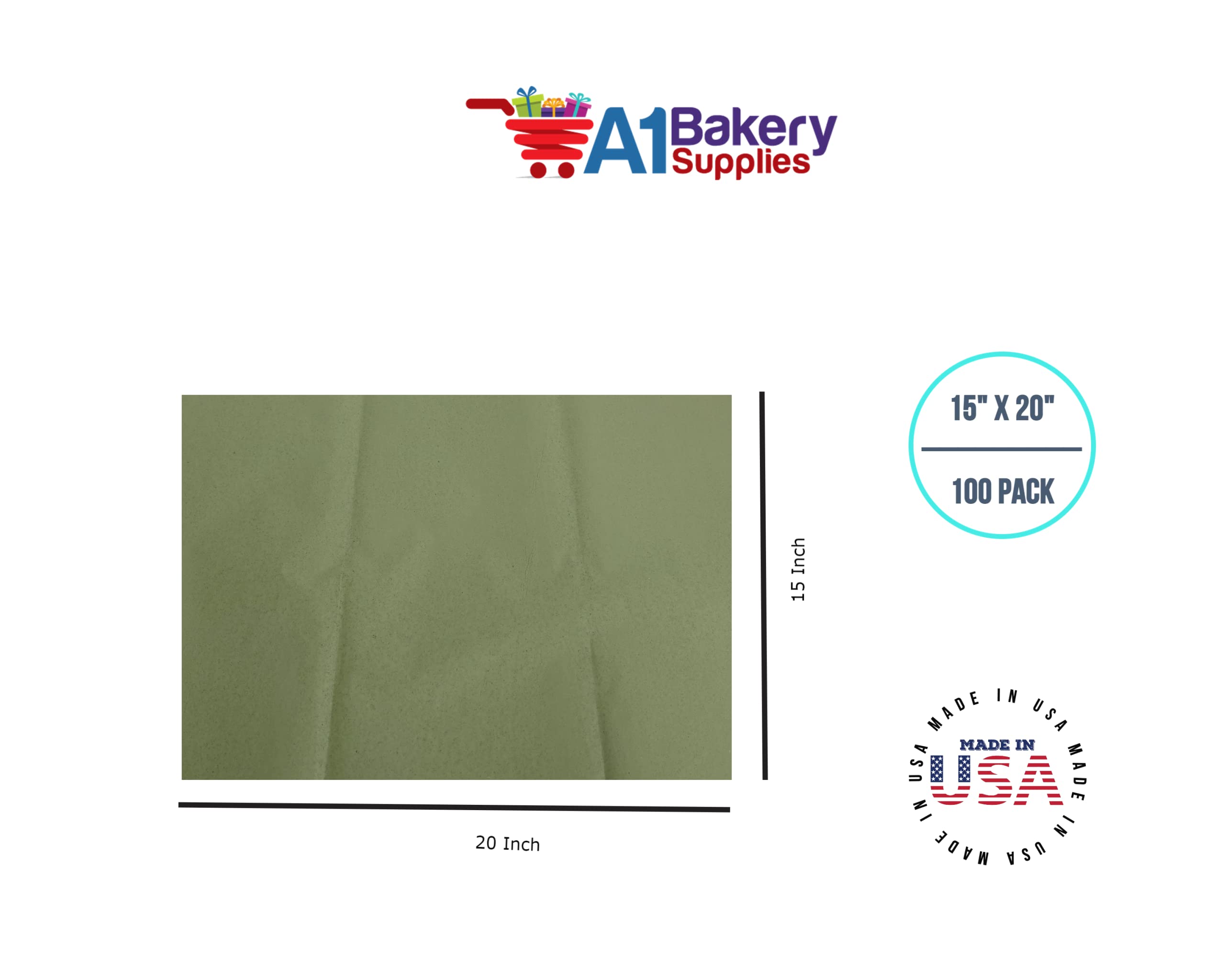 Premium Sage Green & Light Olive Bulk Tissue Paper - 15