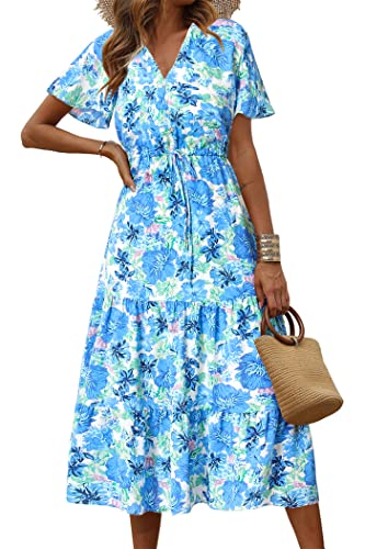 White Blue Floral