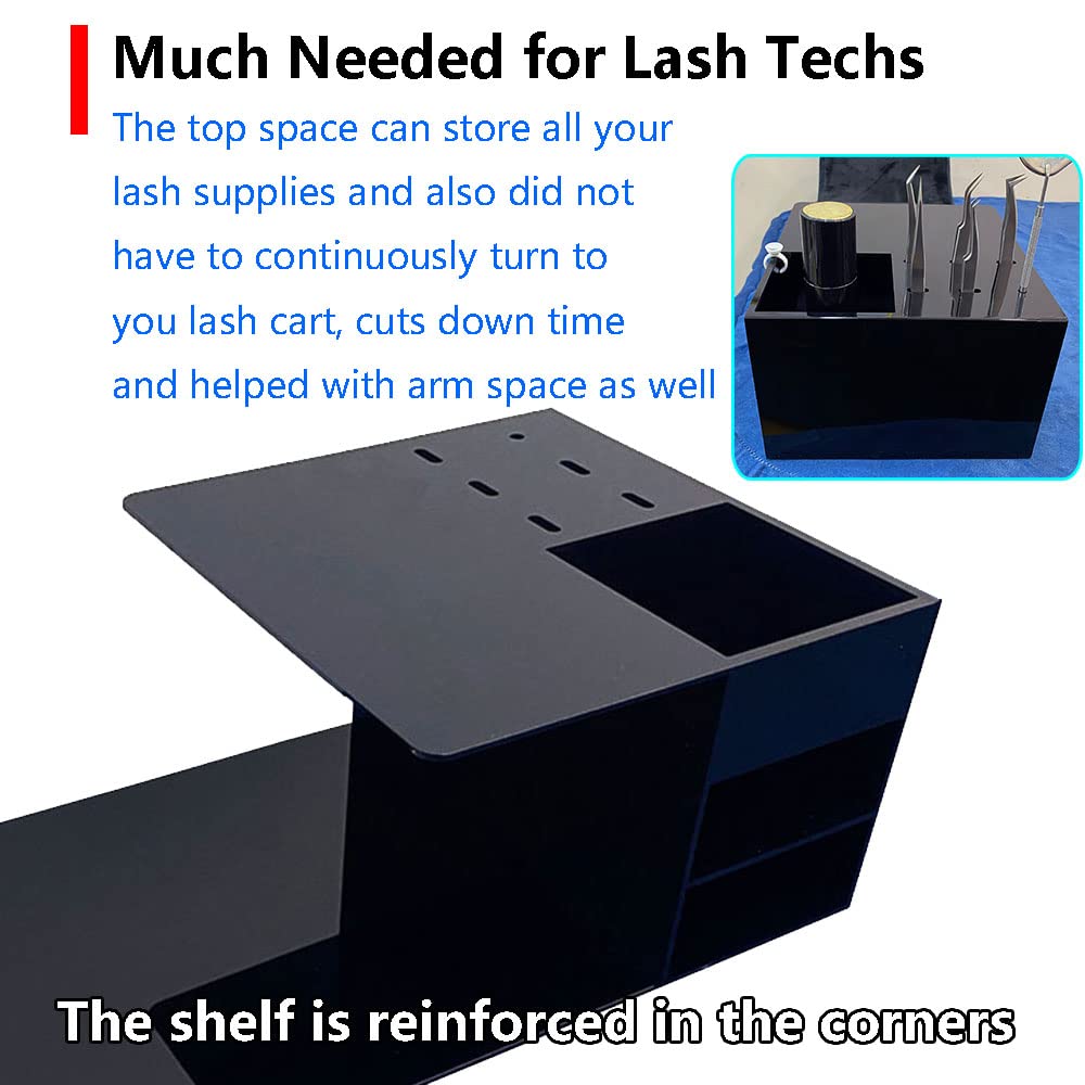 Acrylic Lash Extension Pillow Shelf Organizer - Display Stand for Lash Tech Supplies & Eyelash Extension Tools - Left/Right Hand Compatible - Perfect for Salon Storage & Beauty Station Organization