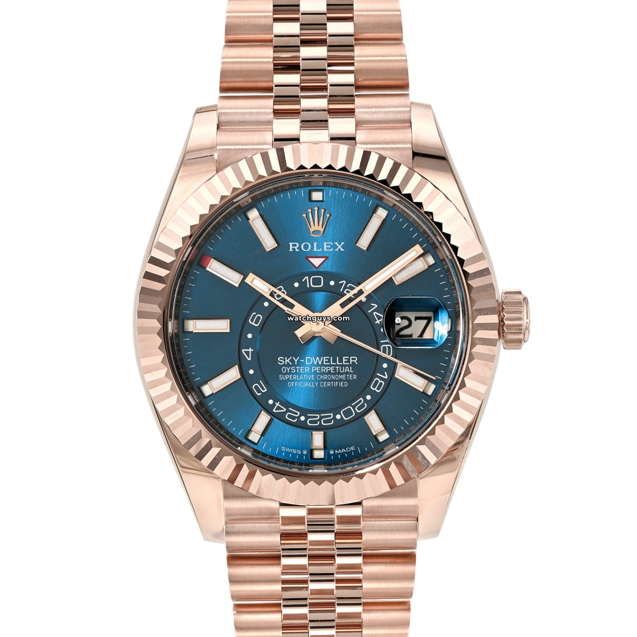 Rolex Sky-Dweller 336935 Everose Gold Blue Dial Jubilee Bracelet - Luxury Watch for Travel & Business Professionals