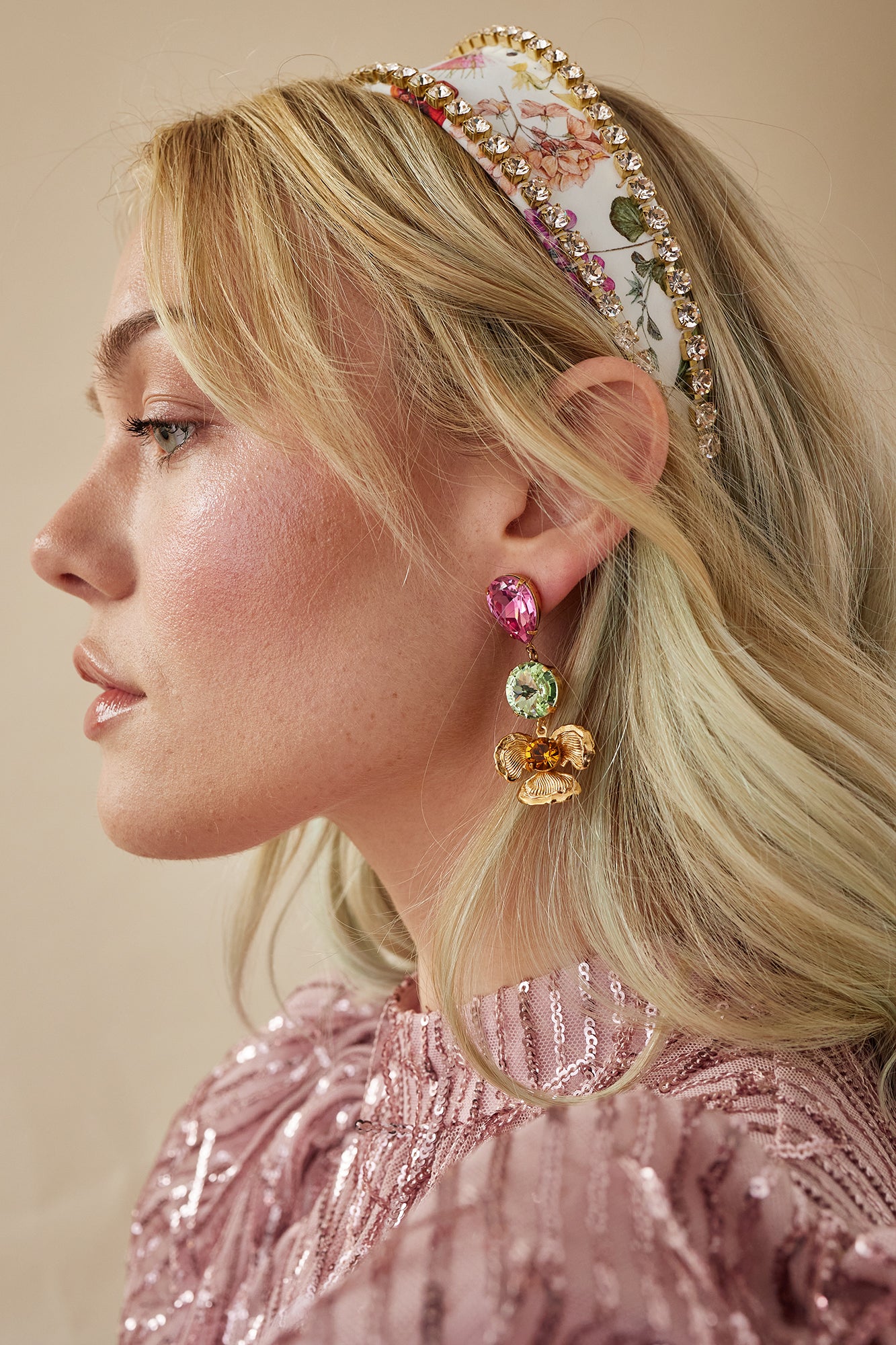 Annabel Rose Floral Earrings for Women - Elegant Handmade Flower Dangle Earrings - Perfect for Weddings, Parties & Special Occasions