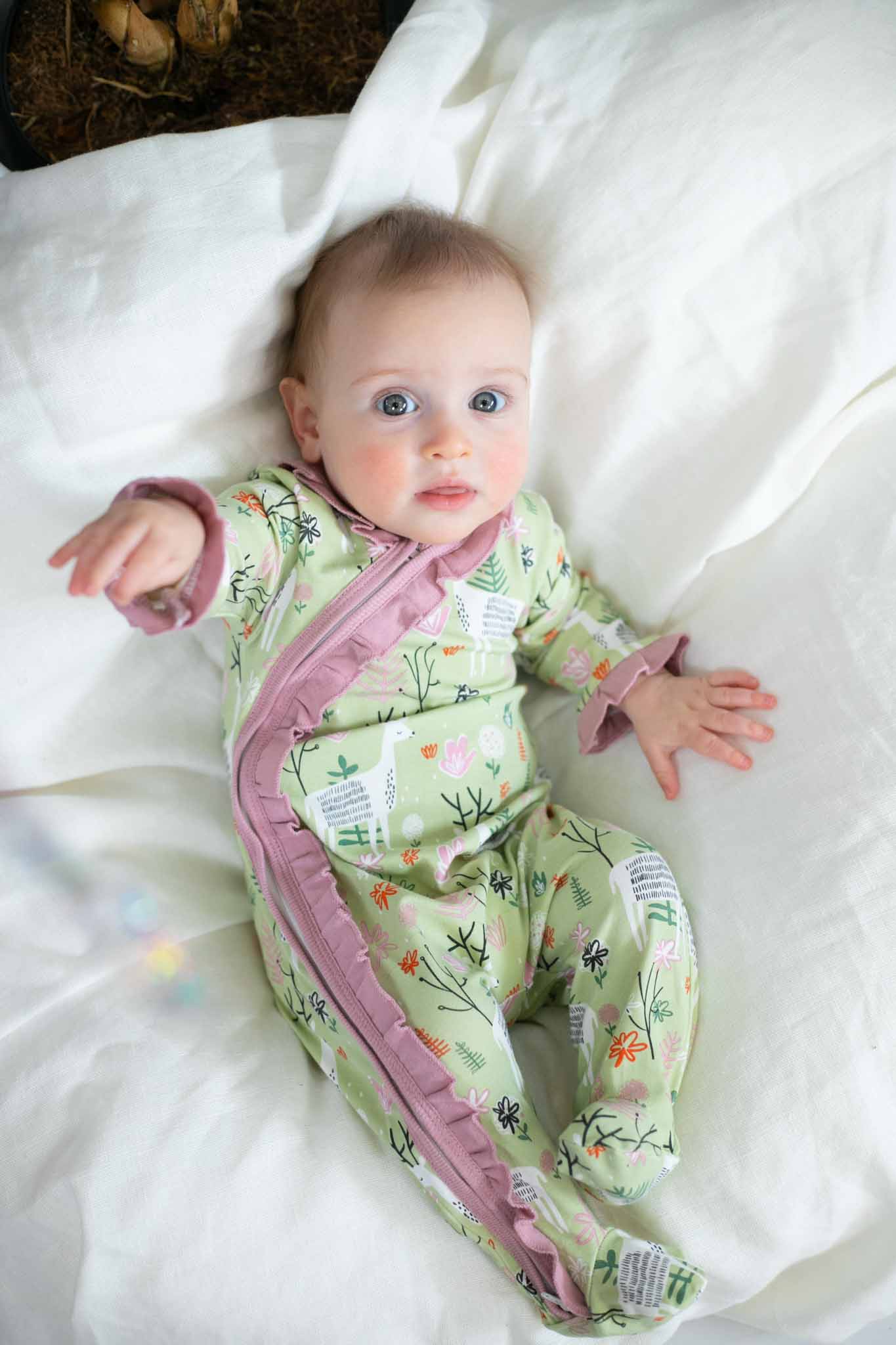 Magic Forest Kimono Ruffle Romper for Baby Girls | Soft Cotton Japanese Style Jumpsuit | Perfect for Photoshoots, Birthday Parties & Special Occasions