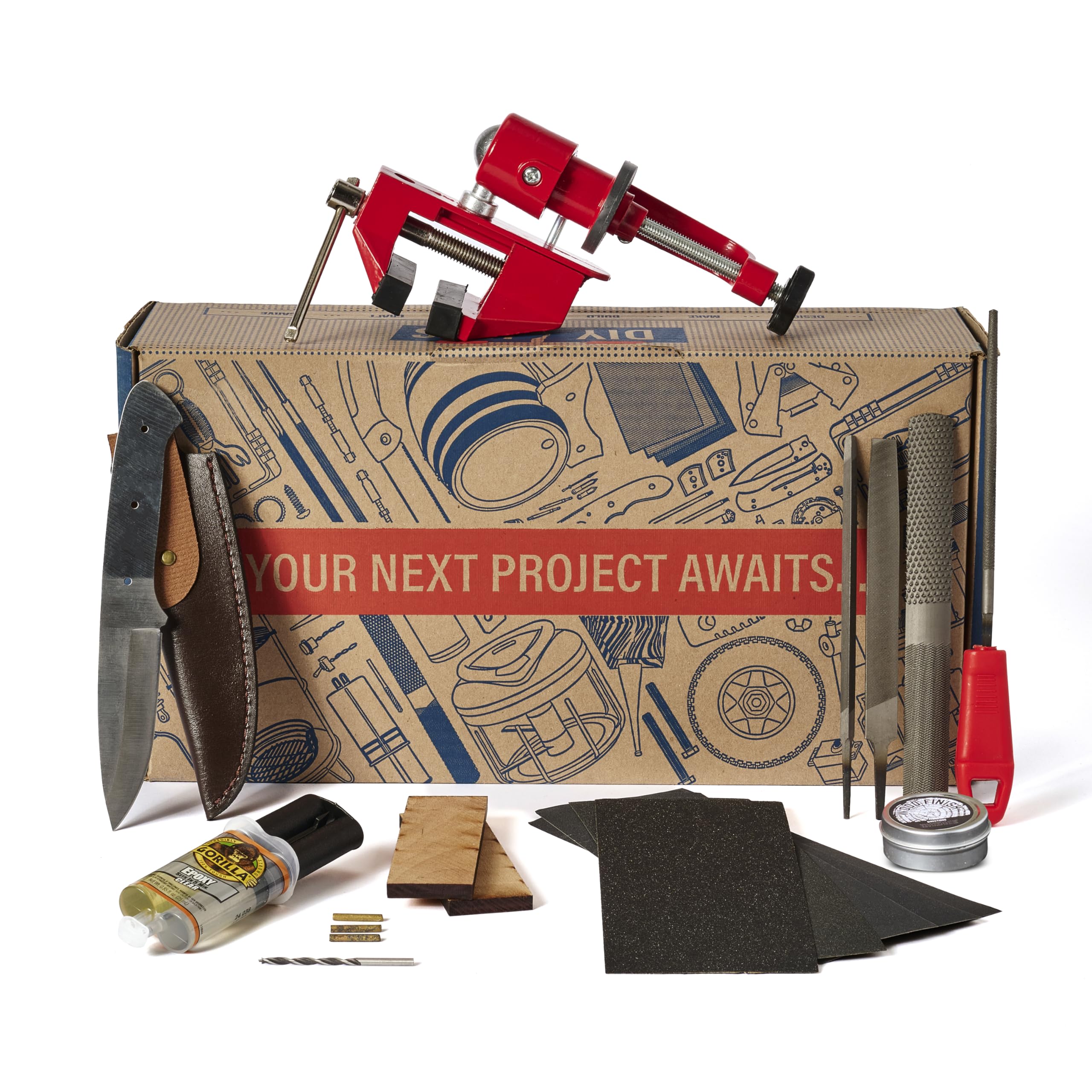 Professional Knife Making Kit with Shawnee Skineer Blade, Maple Handle & Leather Sheath - Complete DIY Knife Crafting Set with Step-by-Step Guide - Perfect Gift for Men, Woodworkers & Outdoor Enthusiasts - Great for Bushcraft, Camping & Survival Skills