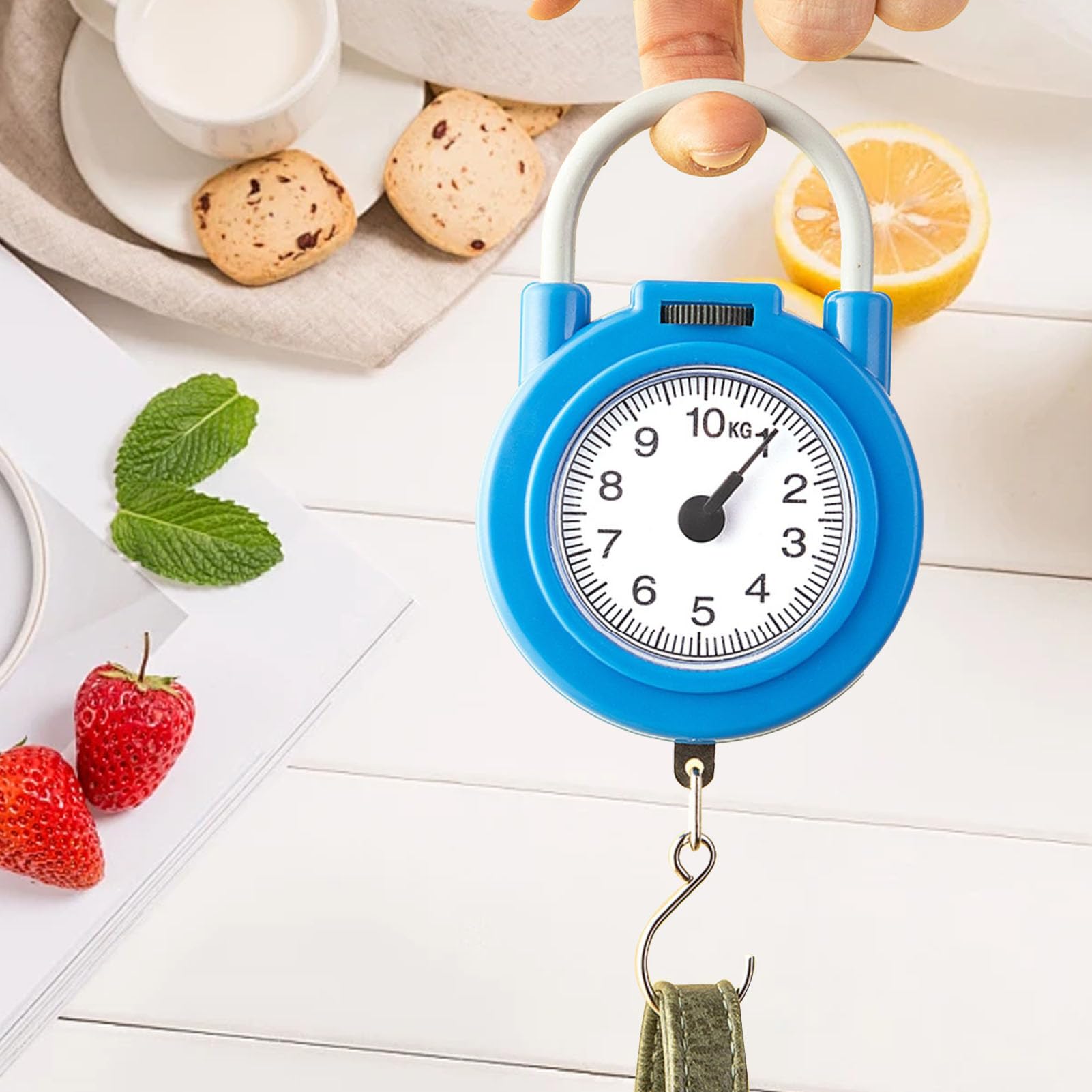 Portable Handheld Dial Scale - Digital Fishing & Kitchen Hanging Scale for Cooking, Groceries, Luggage & Outdoor Use (0.1oz-110lb) | Multi-Purpose Weight Measurement for Home, Travel & Camping