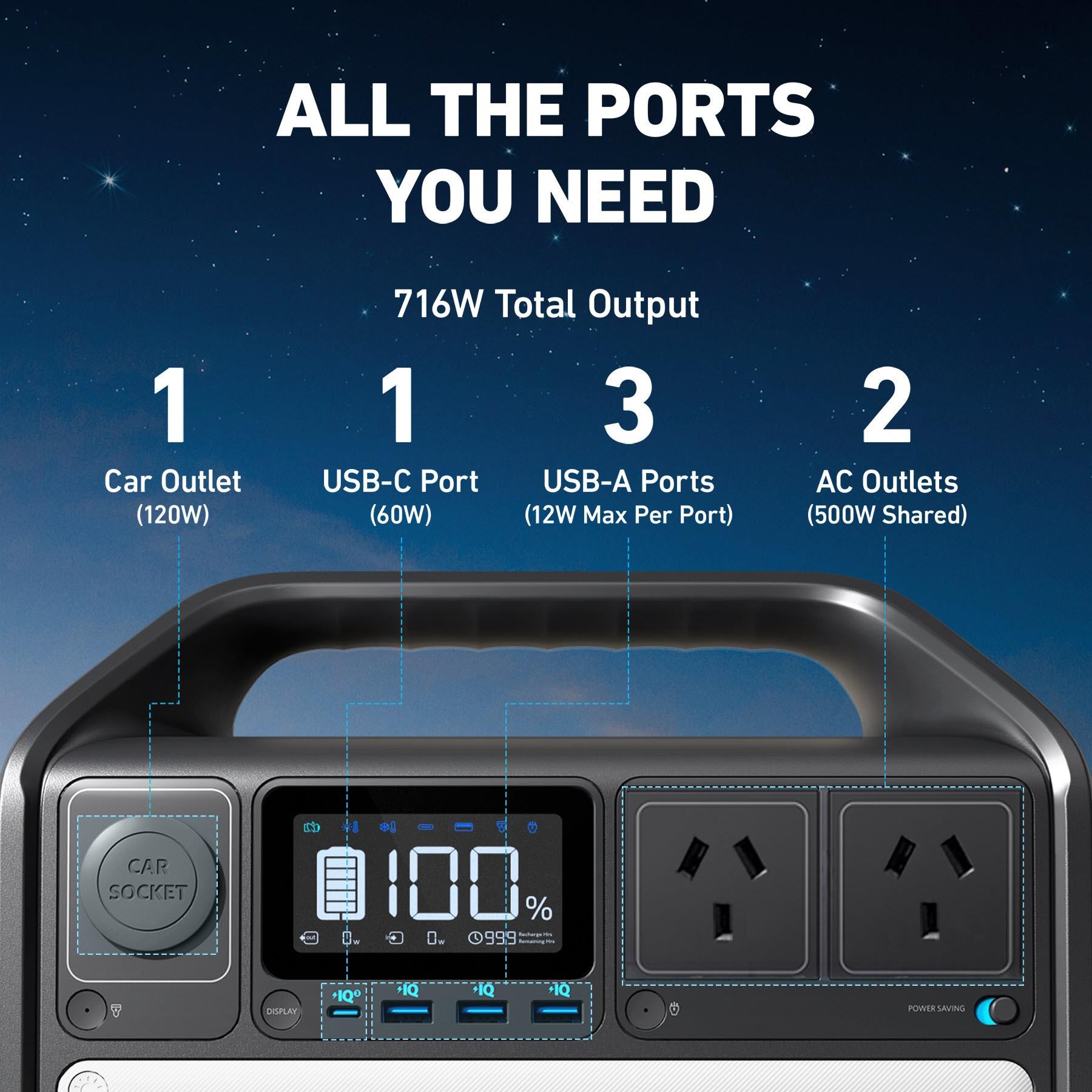 Anker 535 PowerHouse 512Wh Portable Power Station - Solar Generator for Camping, Emergencies & Outdoor Adventures