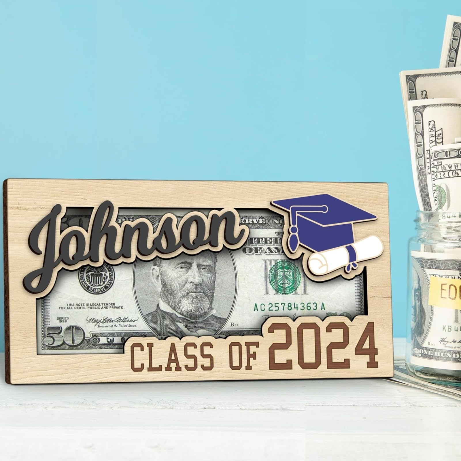 Personalized Graduation Money Holder - Custom Cash Gift Envelope for Graduation, Easter & Special Occasions - 2024 Unique Keepsake (MH-A) - Perfect for Graduation Parties, Easter Celebrations & Thoughtful Gift Giving