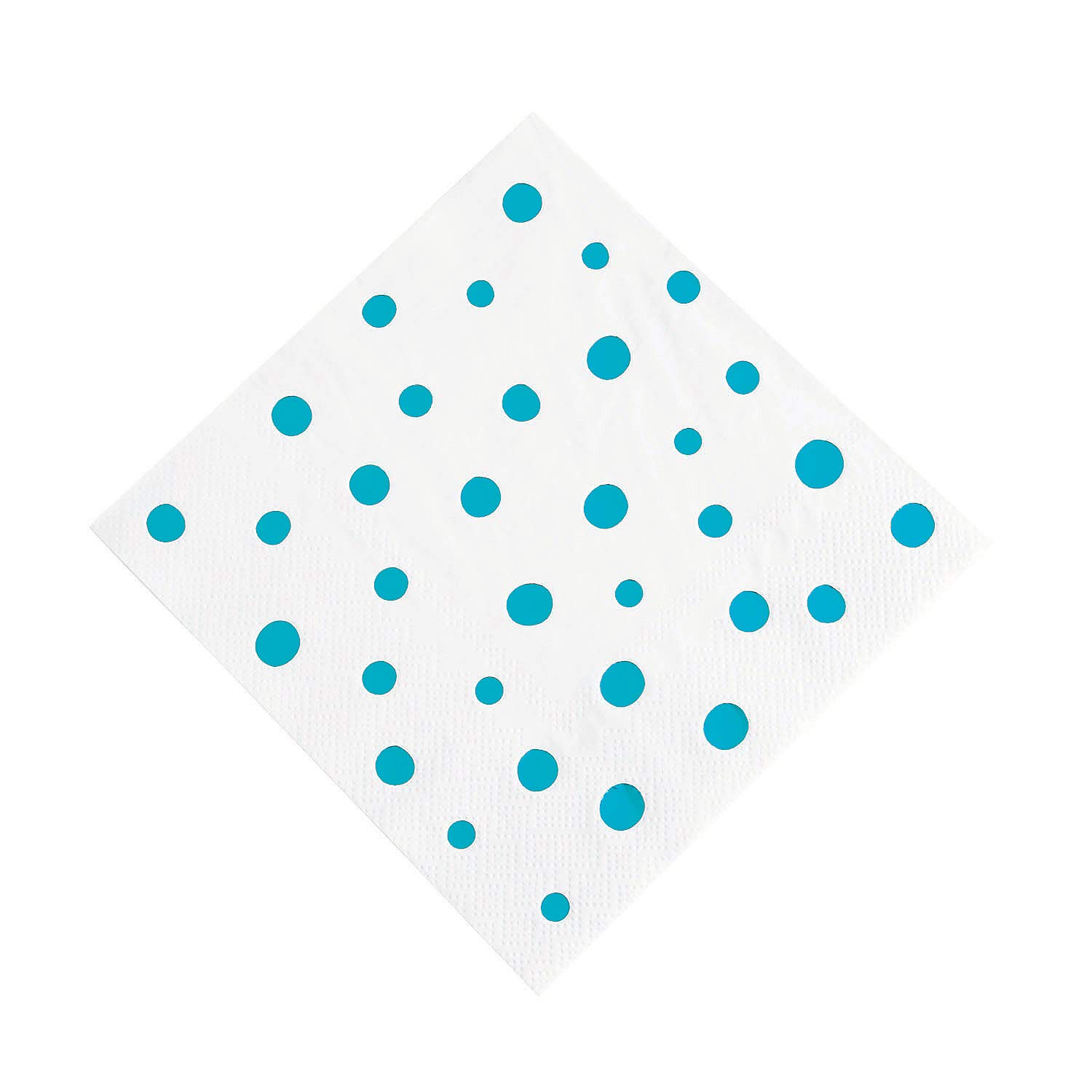 Blue Metallic Dot Paper Napkins - 32 Count Disposable Party Napkins for Birthday, Wedding, Baby Shower & Holiday Celebrations