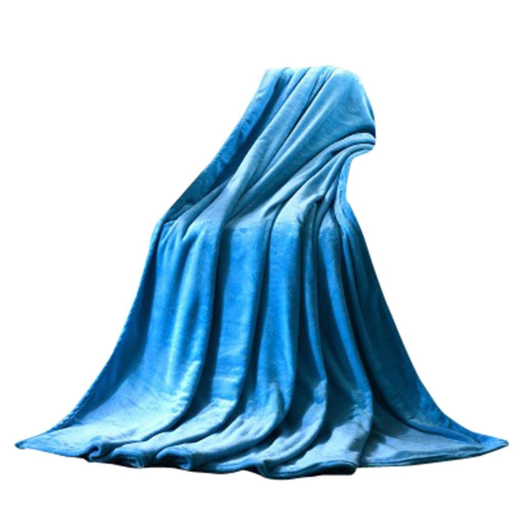 Super Soft Flannel Fleece Blanket - Warm Micro Plush Throw for Sofa, Bed & Couch - Cozy Solid Color Blanket for Winter, Camping & Home Decor