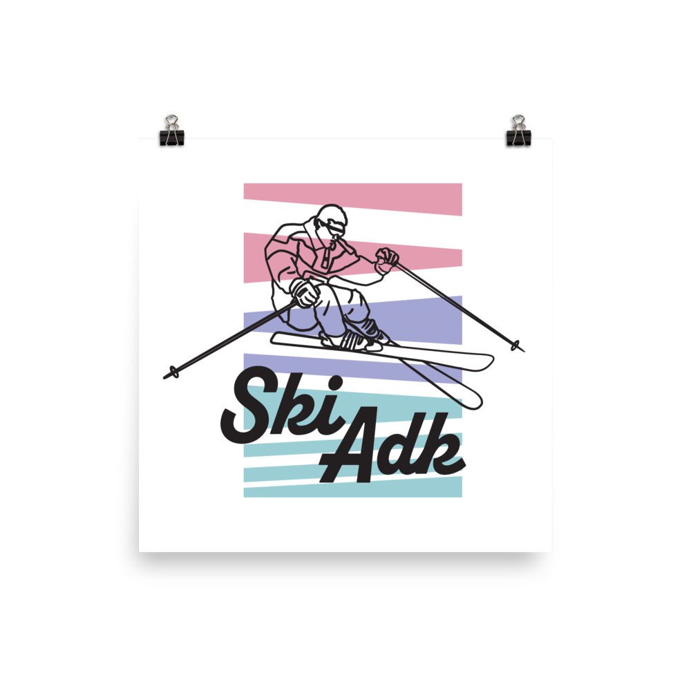 Vintage SkiADK Retro Wall Art Poster - Perfect for Ski Lodge, Cabin, or Winter Sports Enthusiast Decor
