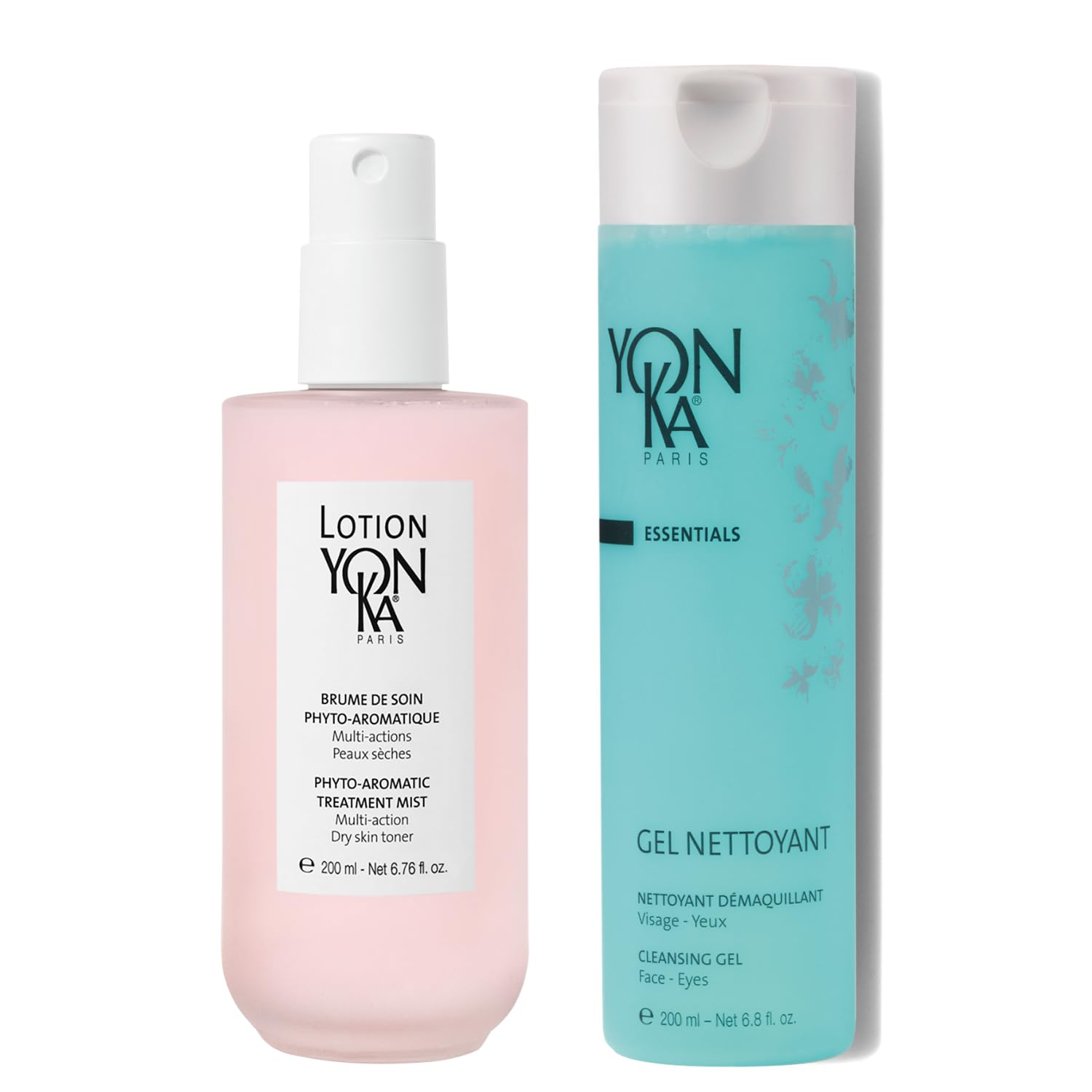 Yonka Cleansing and Hydrating Skincare Set - Gentle Foaming Face Wash & Makeup Remover with PS Toner for Dry/Sensitive Skin | Daily Facial Care Routine for Hydration & Radiance