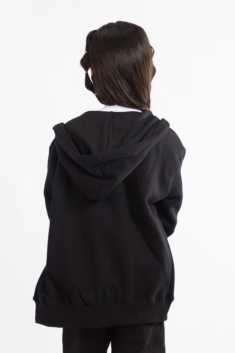 Kingpin Kids College Jacket - Stylish Black Windbreaker for Boys & Girls - Perfect for School, Outdoor Activities & Casual Wear