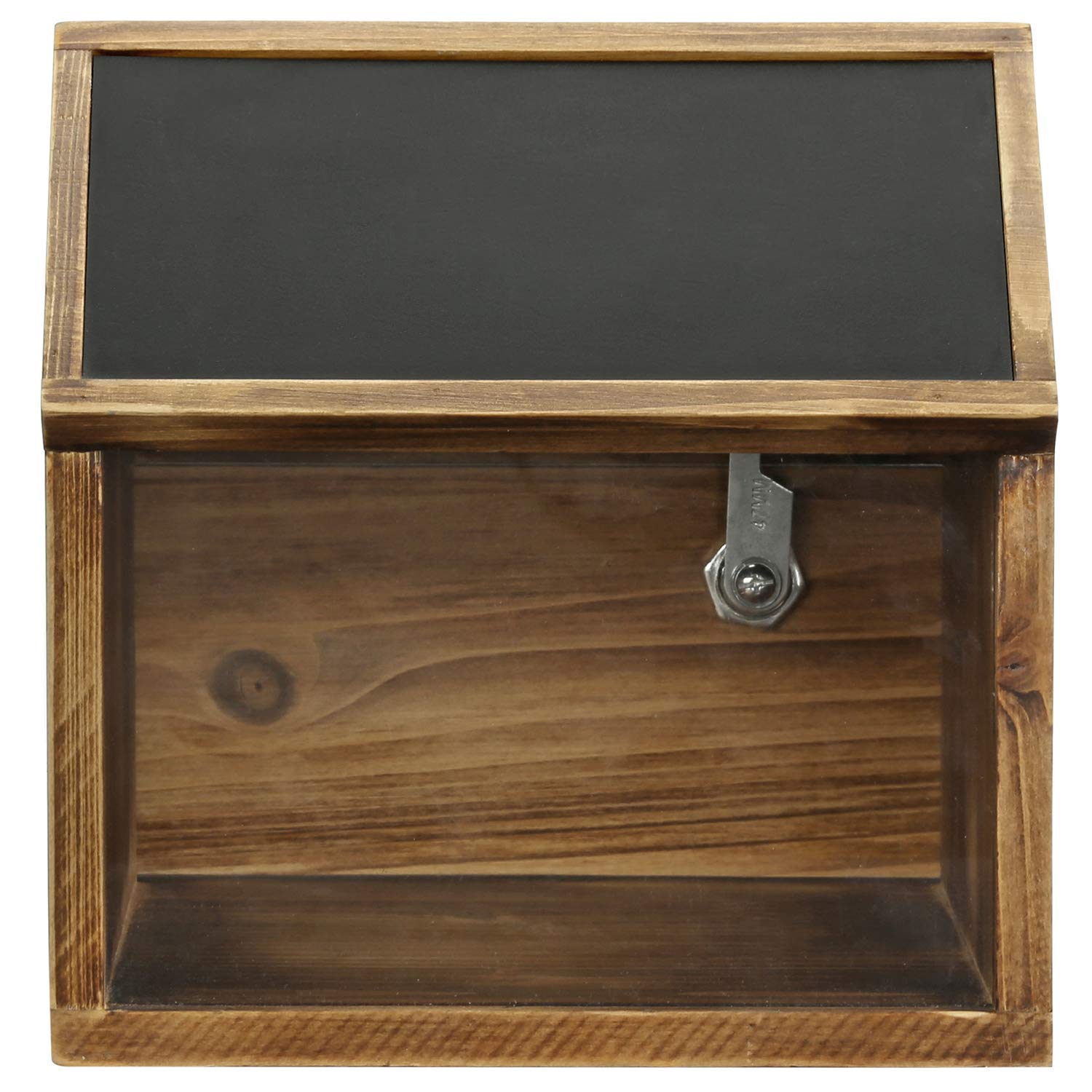 MyGift Wooden Tip Jar with Lock & Chalkboard Label - Donation Box for Fundraising, Suggestion Box for Business, Prayer Box for Church & Wedding Events - Perfect for Restaurants, Cafes & Charity Collections