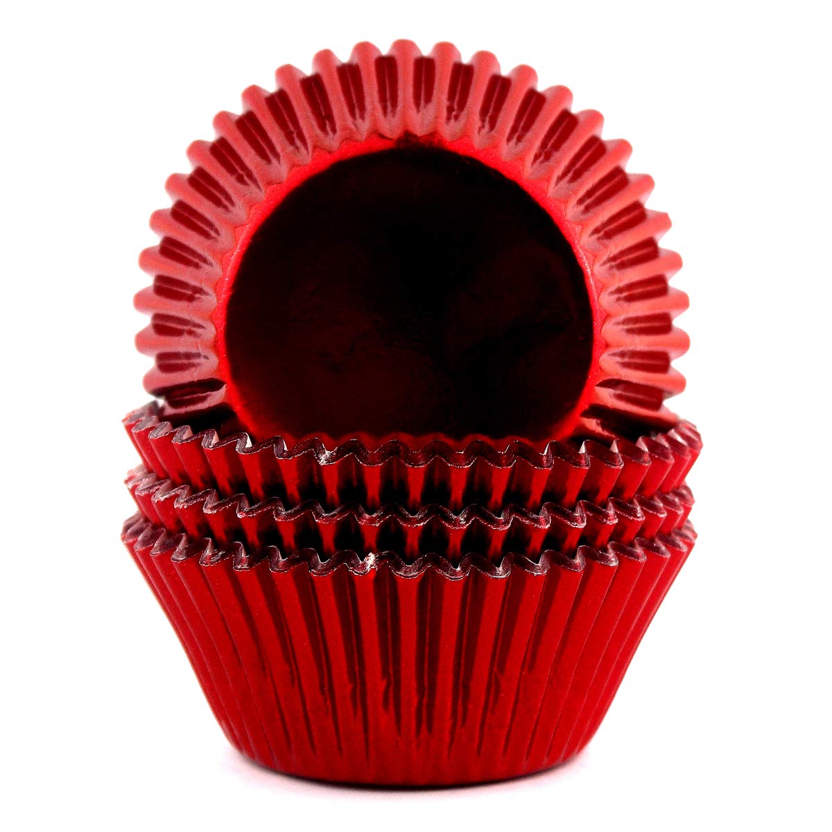 Eoonfirst Standard Red Foil Cupcake Liners - 100 Pack Baking Cups for Muffins, Cupcakes & Party Desserts - Perfect for Birthday, Wedding & Holiday Baking