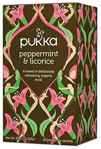 Organic Peppermint & Licorice Herbal Tea - 20 Tea Bags | Caffeine-Free, Digestive Aid & Stress Relief | Perfect for After Meals, Relaxation & Wellness Routines