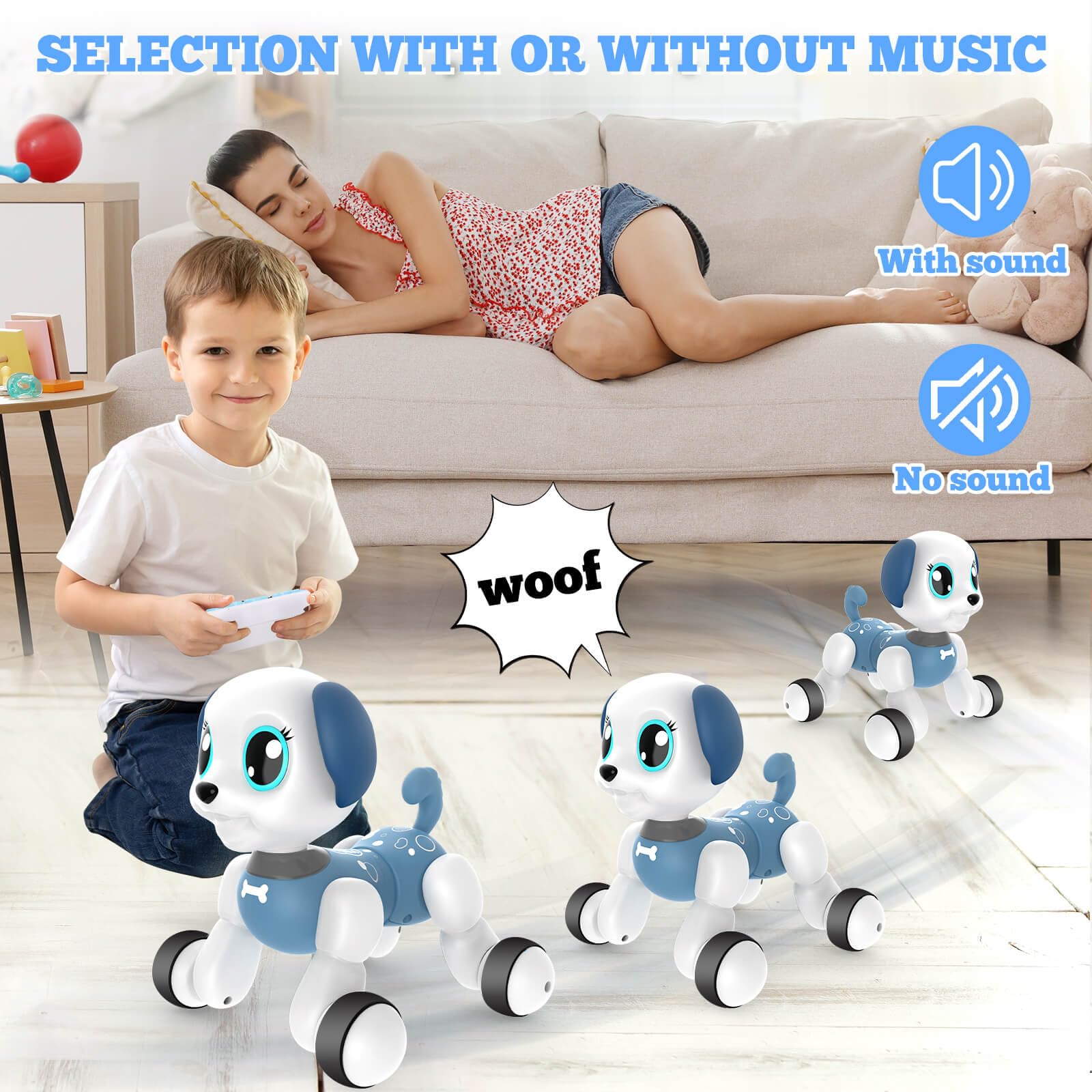 Interactive Remote Control Robot Dog Toy for Kids Ages 5-12 - Smart Electric Puppy Pet with Voice Commands & LED Eyes | Perfect STEM Learning Toy, Birthday Gift for Boys & Girls | Indoor Play, STEM Education, Family Entertainment