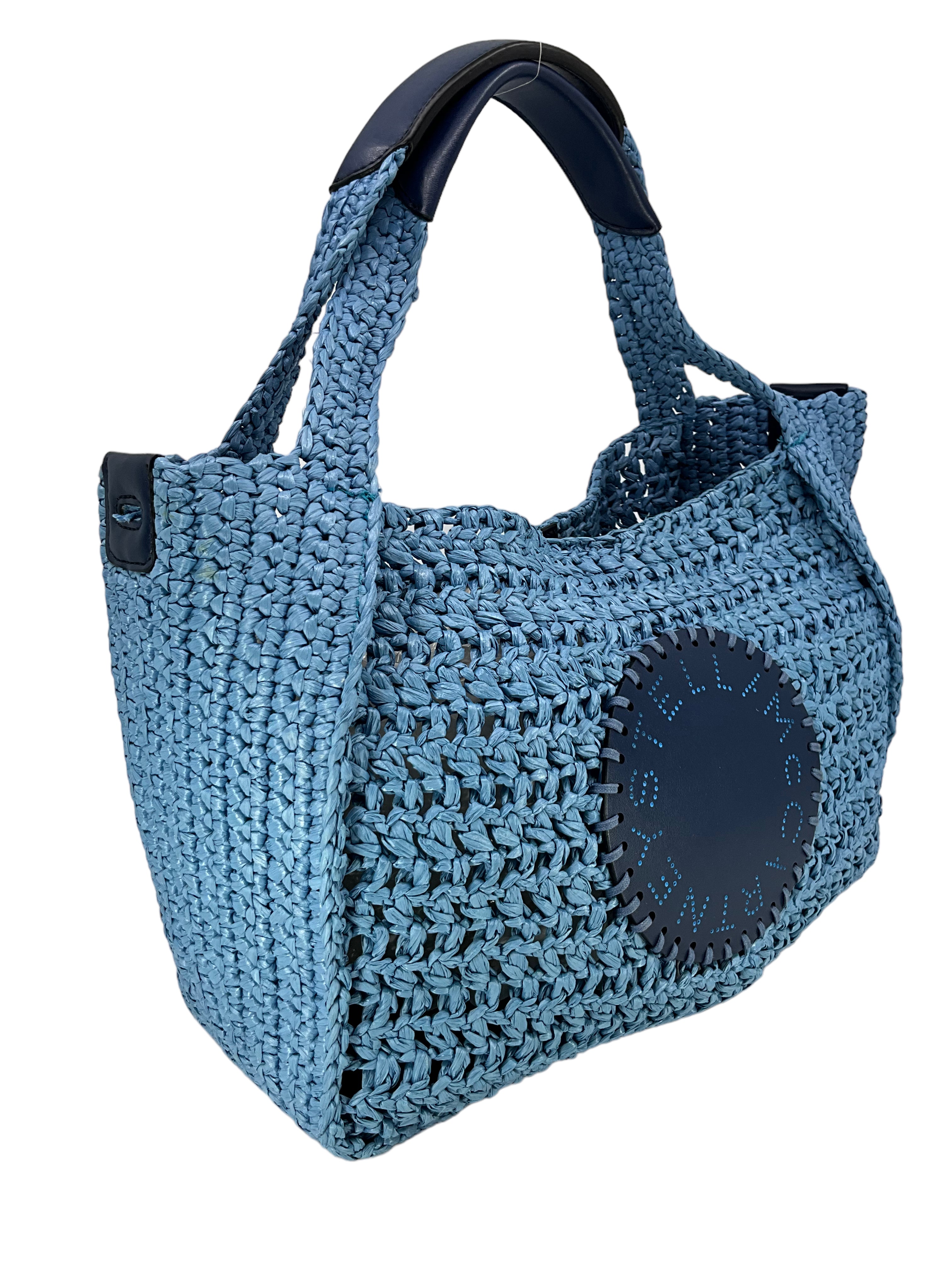 Stella Embroidered Logo Raffia Tote Bag - Stylish Summer Beach Bag for Women, Perfect for Vacation, Shopping & Outdoor Activities