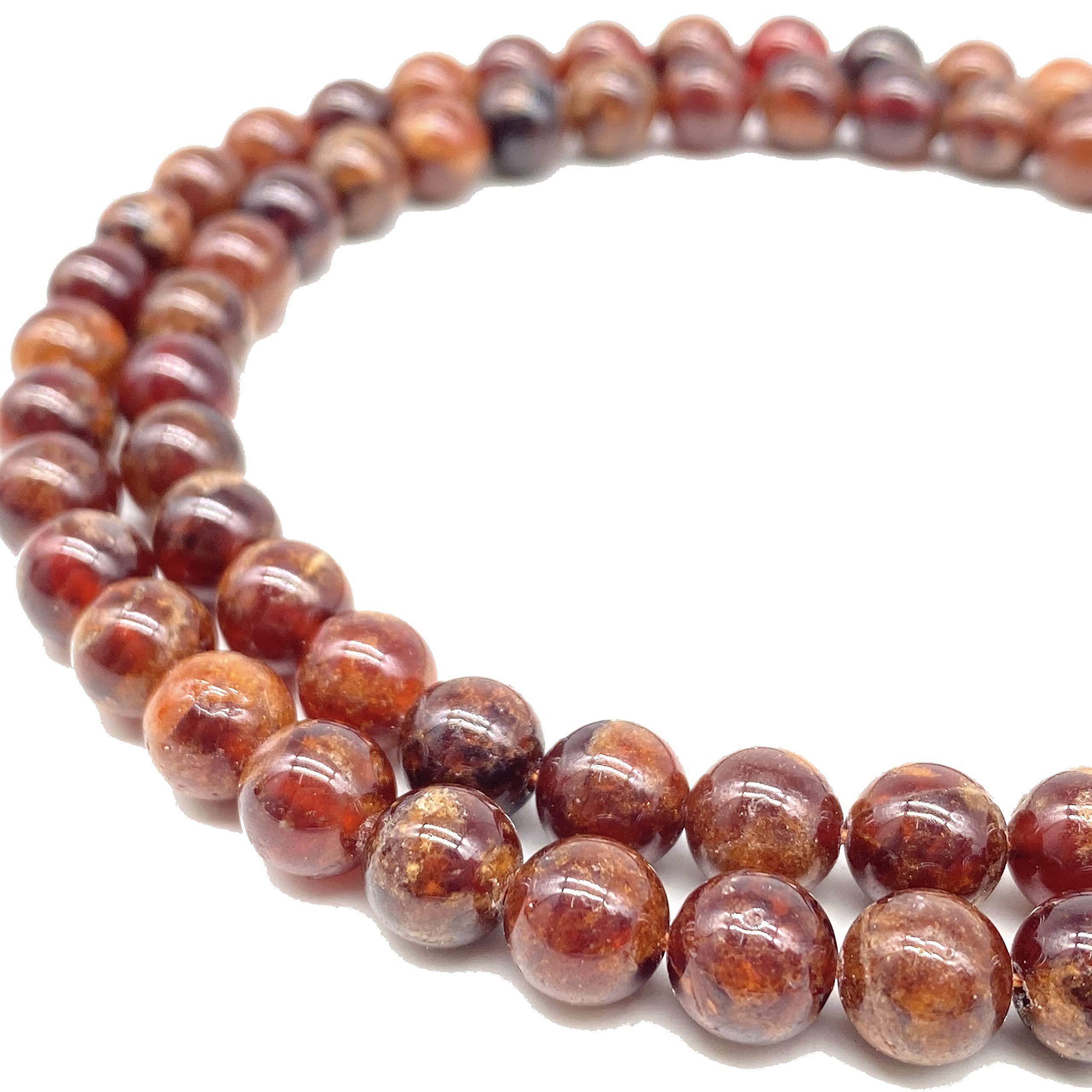 ABCGEMS Rare Brownish Orange Hessonite Garnet Beads 10mm - Genuine Madagascan Amber-Orange Garnet for Chakra Healing, Jewelry Making (Bracelet, Necklace, Ring) - Smooth Round Gemstone Beads for DIY Crafting & Energy Crystal Therapy