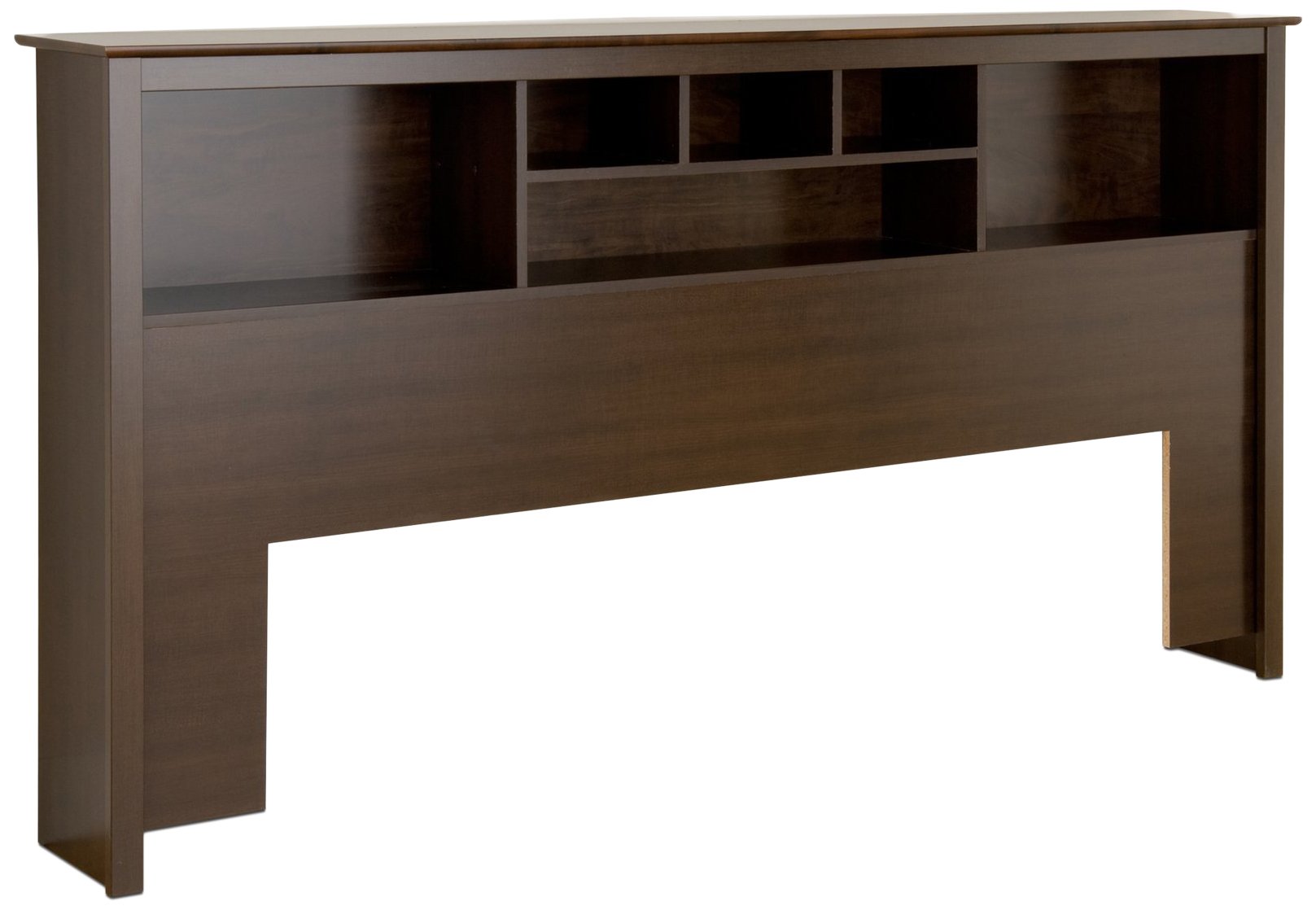 Prepac King Size Bookcase Headboard with Storage - Espresso Finish for Bedroom Organization & Stylish Home Decor