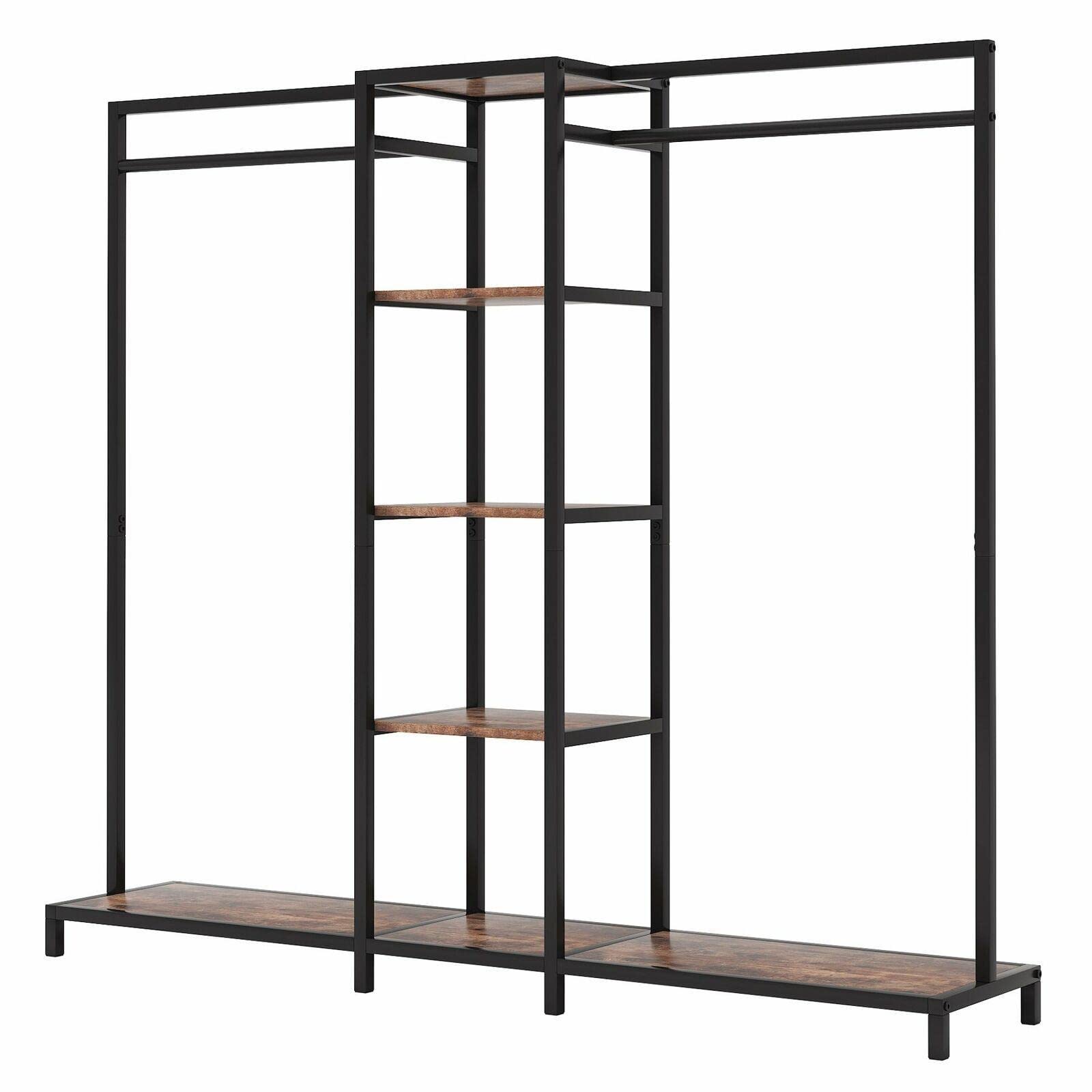 2-Tier Hanging Closet Organizer with Ample Storage Space - Portable Wardrobe Rack for Clothes & Accessories | Perfect for Bedroom, Closet, Dorm & Small Space Organization