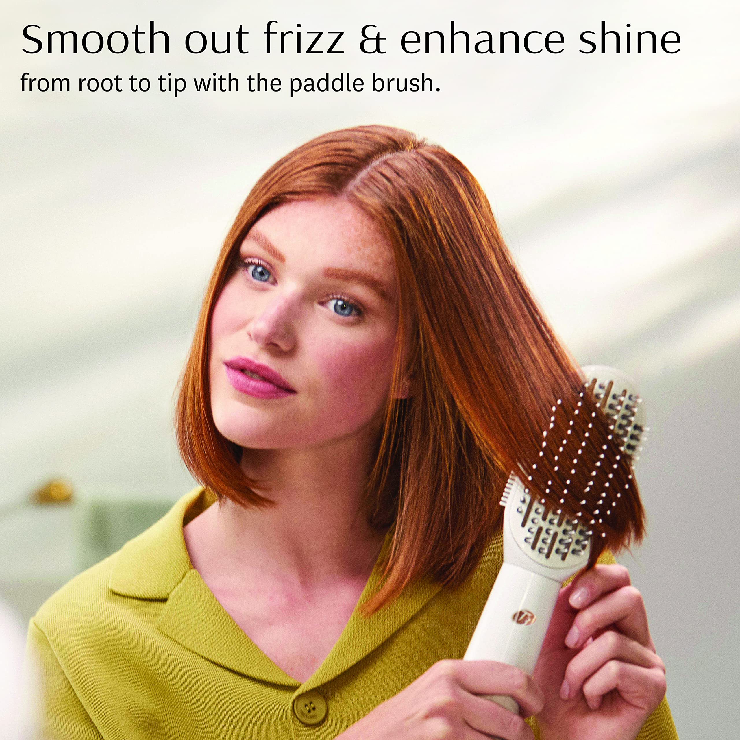 T3 AireBrush Duo Interchangeable Hot Air Blow Dry Brush with 2 Attachments - 15 Heat/Speed Settings, IonFlow Technology for Frizz-Free Hair, Volume Booster & Cool Shot Button | Perfect for Salon-Quality Blowouts at Home, Travel & Everyday Styling
