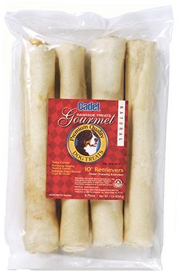 Premium Gourmet Dog Treats - Natural Rawhide Bones for Dogs, 10-Inch Long-Lasting Chew, 4-Pack | Perfect for Training, Dental Health & Puppy Teething Relief