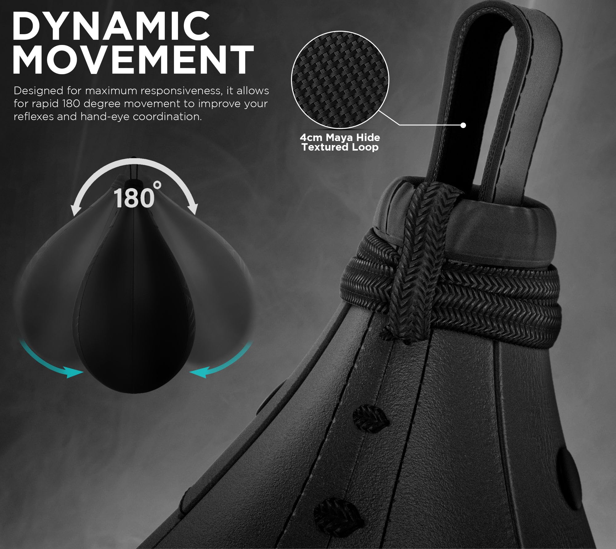 RDX Speed Bag Boxing Ball and Swivel Set - Premium Maya Hide Leather Punching Bag for MMA, Muay Thai, Boxing Training | Includes Additional Bladder | Perfect for Home Gym, Martial Arts Workout & Cardio Exercise | Ideal for Fighters, Athletes & Fitness Enthusiasts