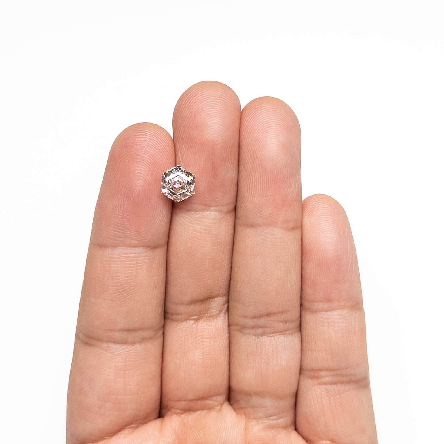 2.07ct Hexagon Step Cut O P Diamond - 8.18x7.02x4.88mm VVS2 Clarity for Engagement Rings & Fine Jewelry