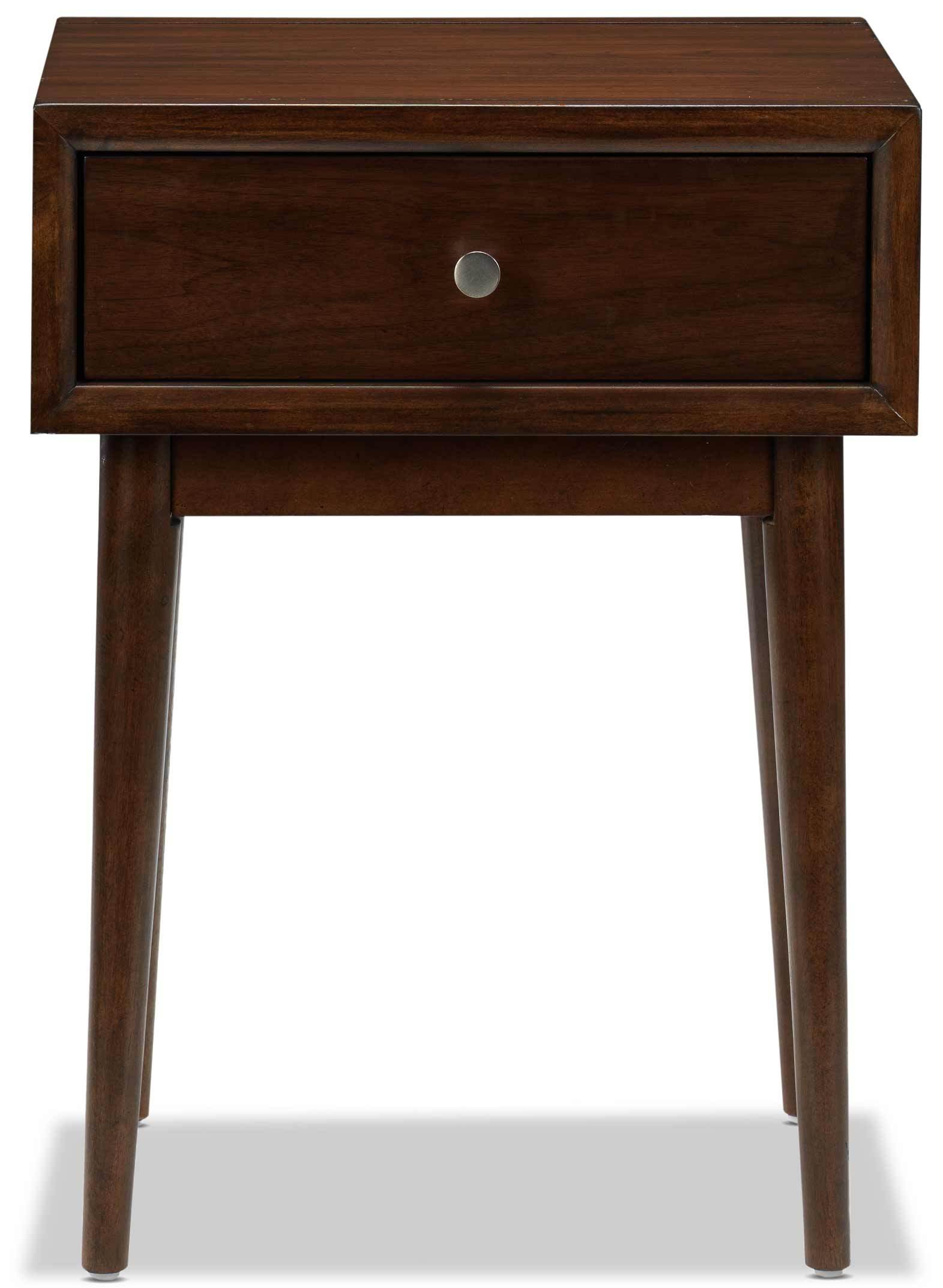 Boyton 18 Inch Walnut End Table - Modern Side Table for Living Room, Bedroom & Office - Nightstand or Accent Table with Sturdy Wooden Frame