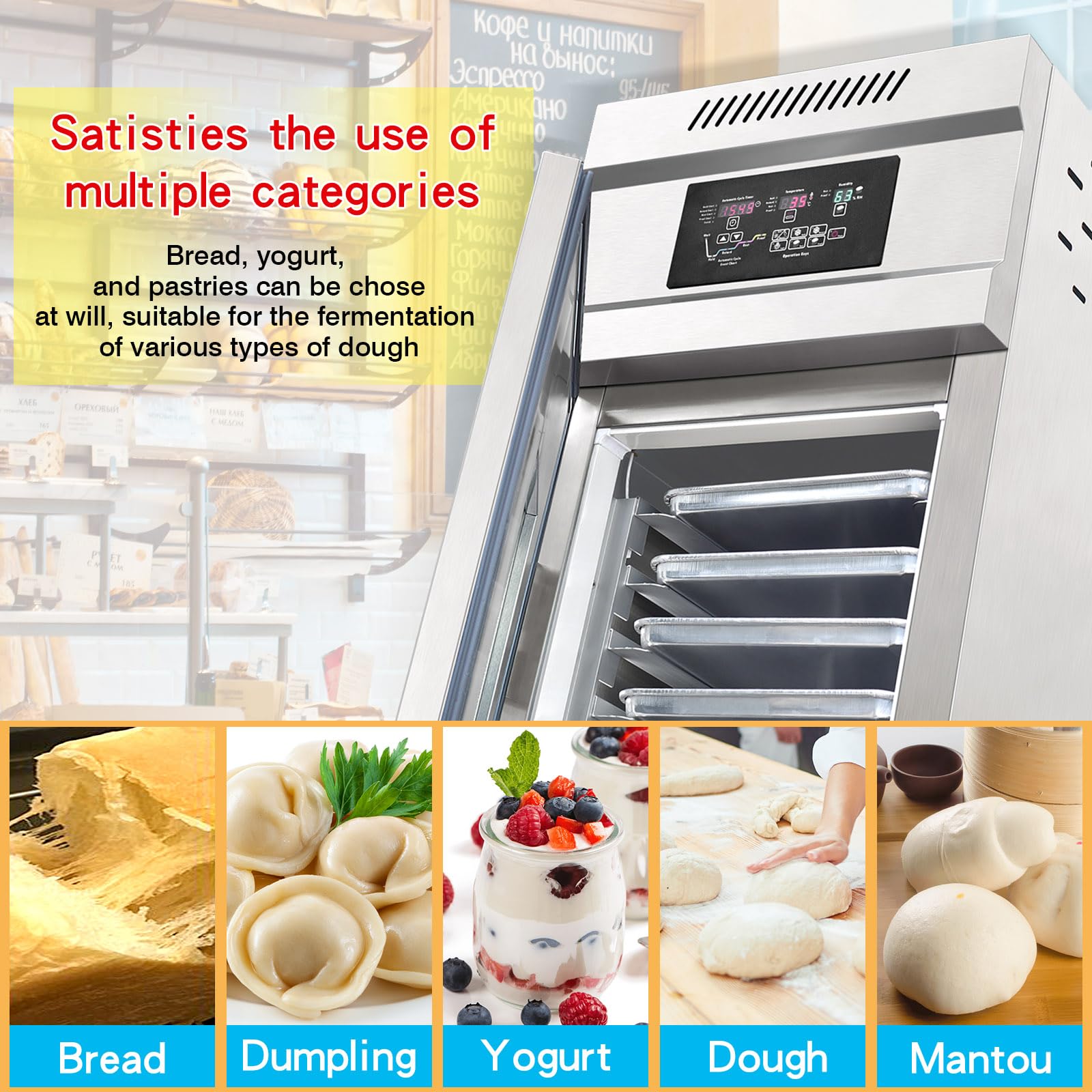Kolice Commercial 18-Tray Baking Proofer Machine for Bread & Dough - Freezing, Thawing, Fermentation & Fresh Keeping (-22°C to 45°C) - Perfect for Bakeries, Restaurants & Home Baking