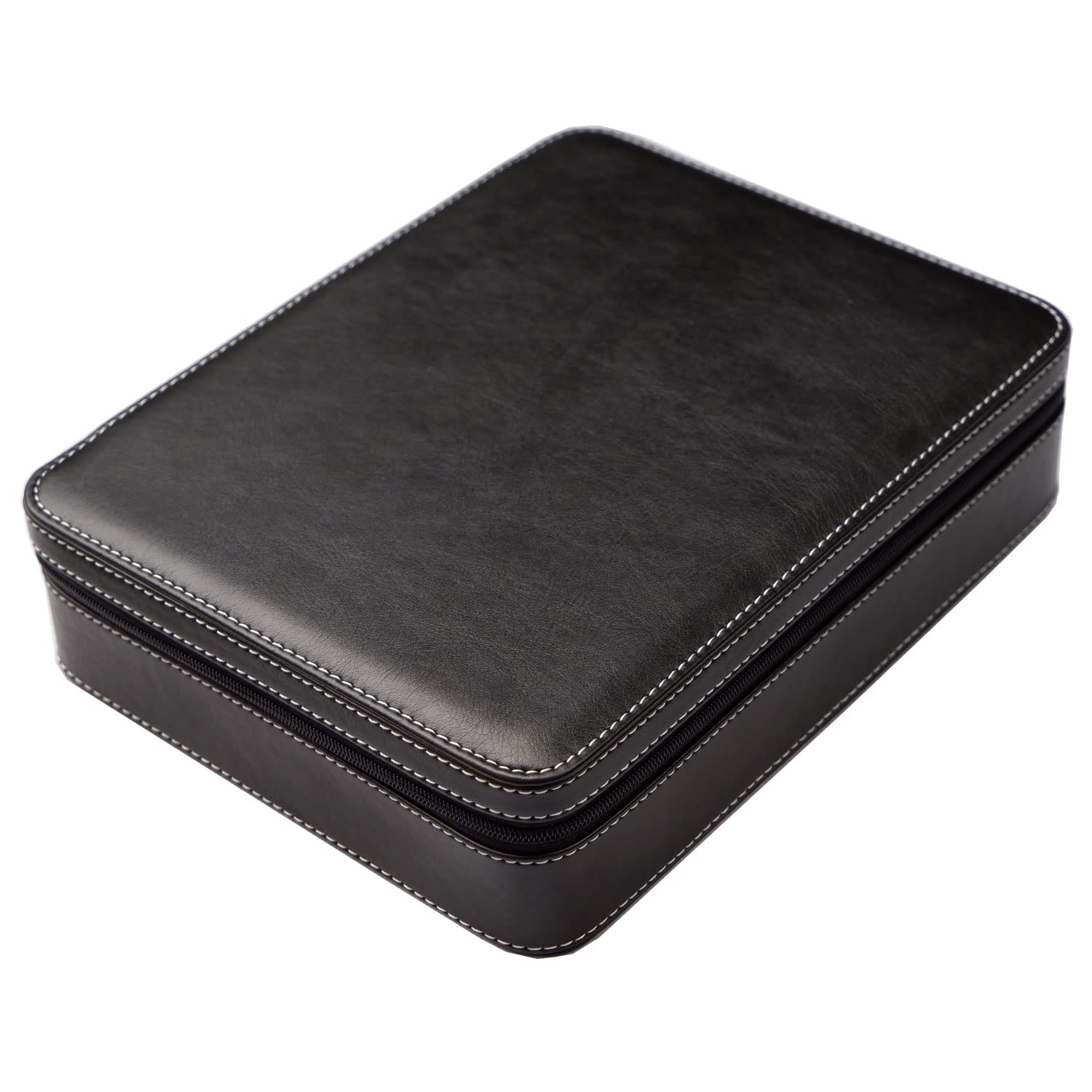 Beaufort 3-Slot PU Leather Eyeglass Case - Sunglasses Storage Box & Jewelry Display Organizer with Watch Compartment for Men & Women | Perfect for Travel, Home Decor, and Gift Giving