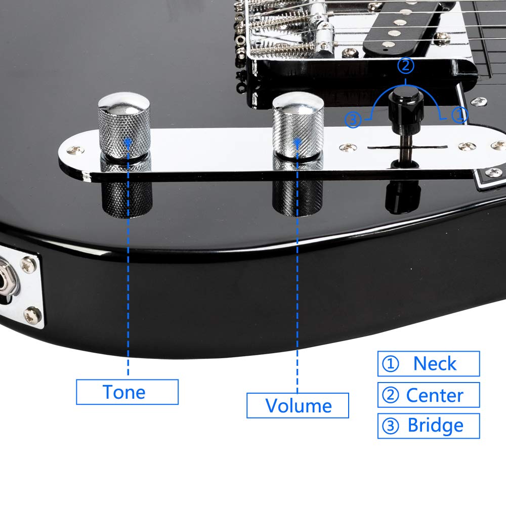 Maple Fingerboard Electric Guitar with SS Pickup - Black Finish for Rock, Blues & Stage Performance
