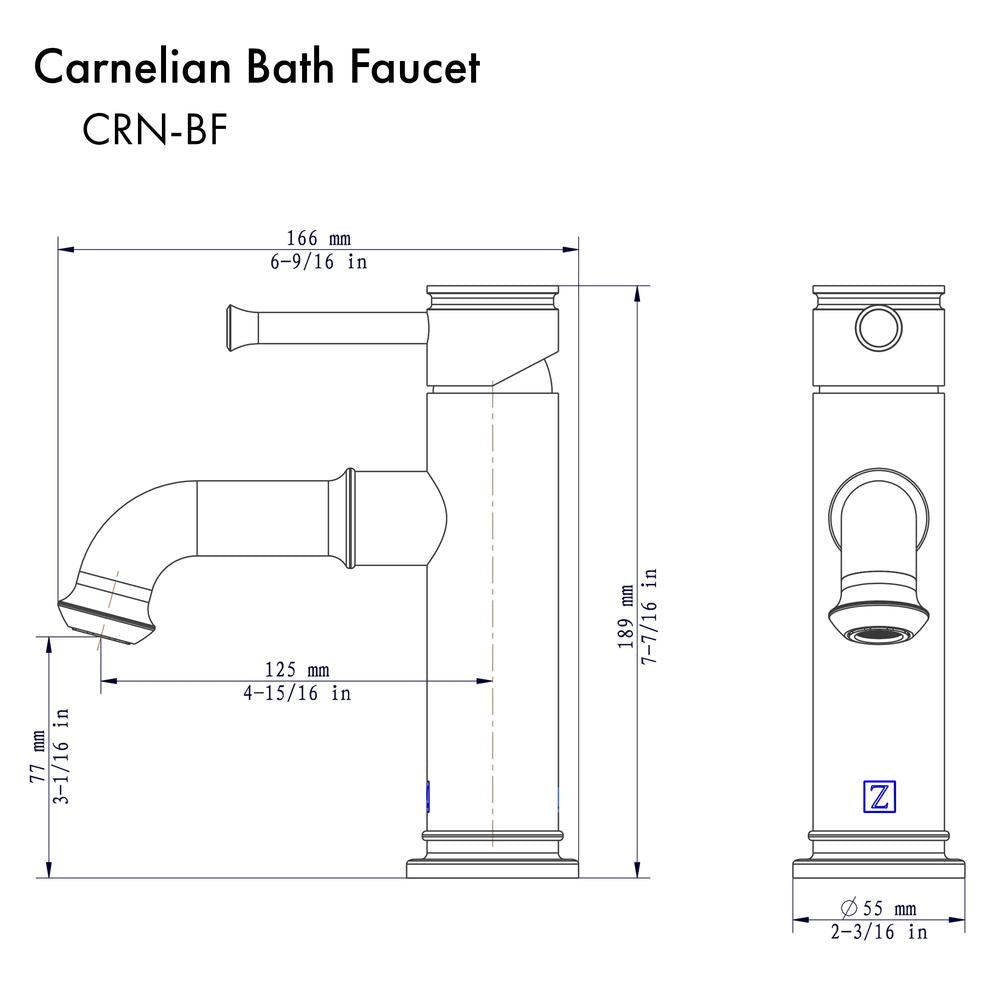 ZLINE Carnelian Single Handle Bathroom Faucet in Polished Gold - Modern Waterfall Spout Bathroom Sink Faucet for Vanity, Powder Room & Luxury Home Decor (CRN BF PG)