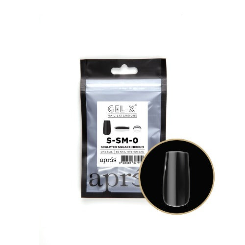 Apres Gel X Nail Tips (50pc) - Sculpted Medium Square Artificial Nails for Manicure & DIY Nail Art at Home | Salon Quality Press-On Nails for Women