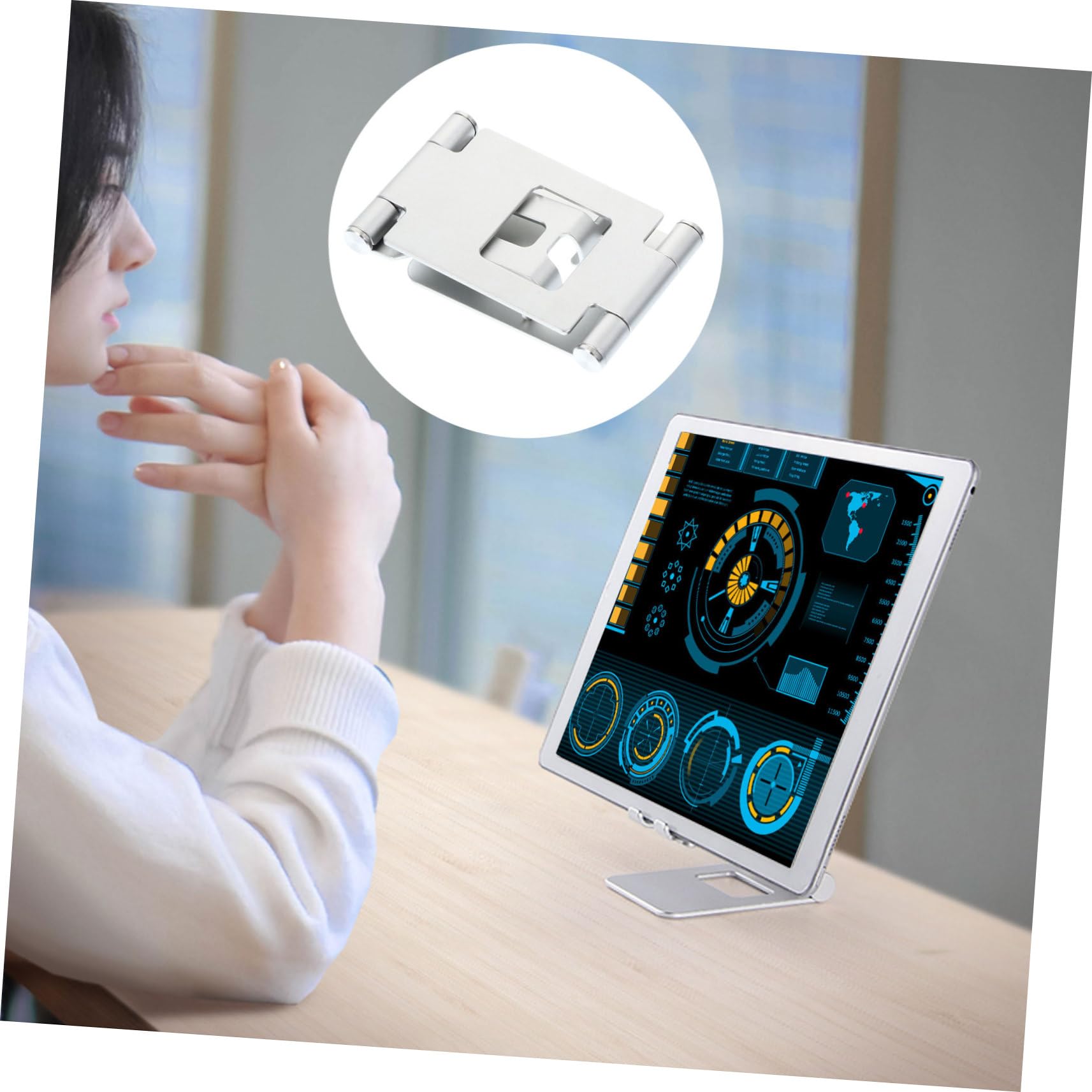 Premium Aluminum Phone Stand & Tablet Holder - Adjustable Multi-Angle Viewing for iPhone, Samsung, iPad - Perfect for Desk, Bed, Kitchen & Video Calls