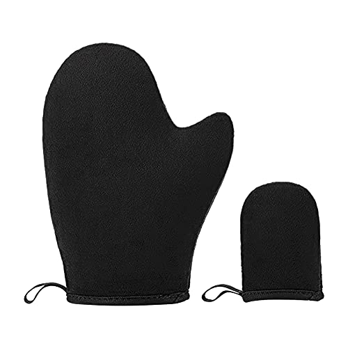 Self-Tanning Gloves for Face & Body - Reversible Tan Applicator Mitt with Exfoliating Brush | Reusable Sunless Tanner Mitt for Even Application | Perfect for At-Home Spray Tan & Self-Tanning Lotion Application