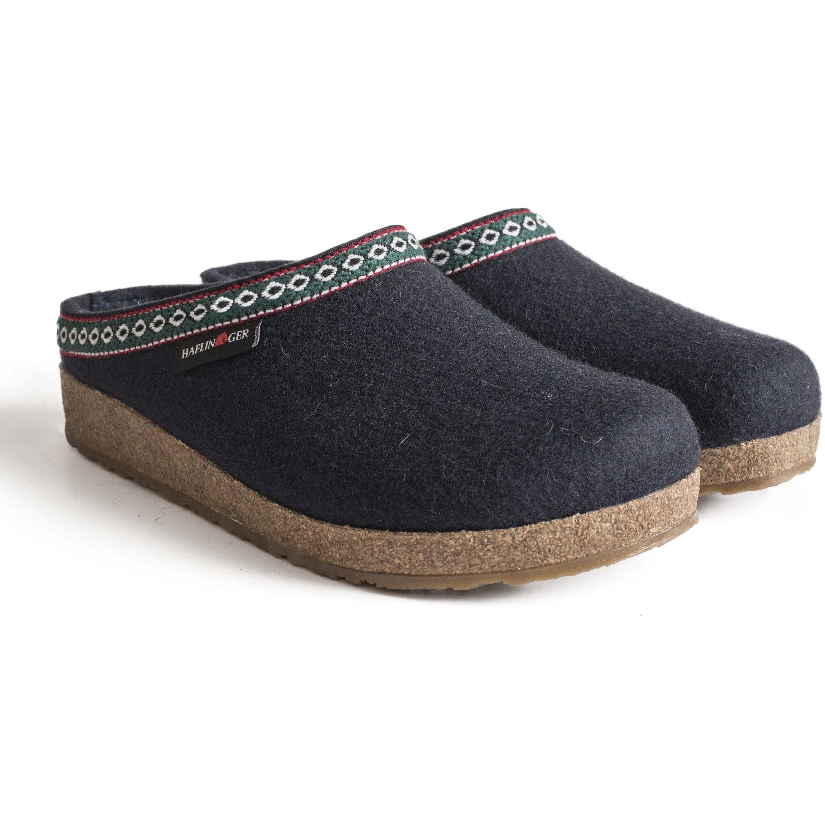 HAFLINGER GZ Open Back Clog - Comfortable Wool Slippers for Men & Women - Perfect for Home, Office & Indoor Use