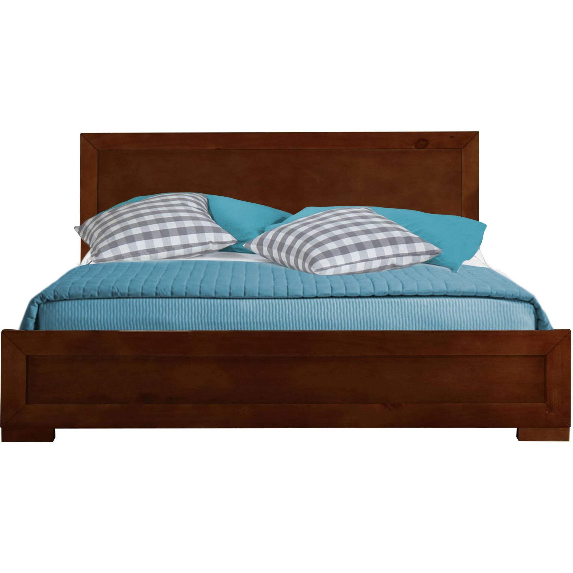 Modern Oxford Platform Bed Frame - King, Black | No Box Spring Needed | Perfect for Small Spaces & Minimalist Bedrooms