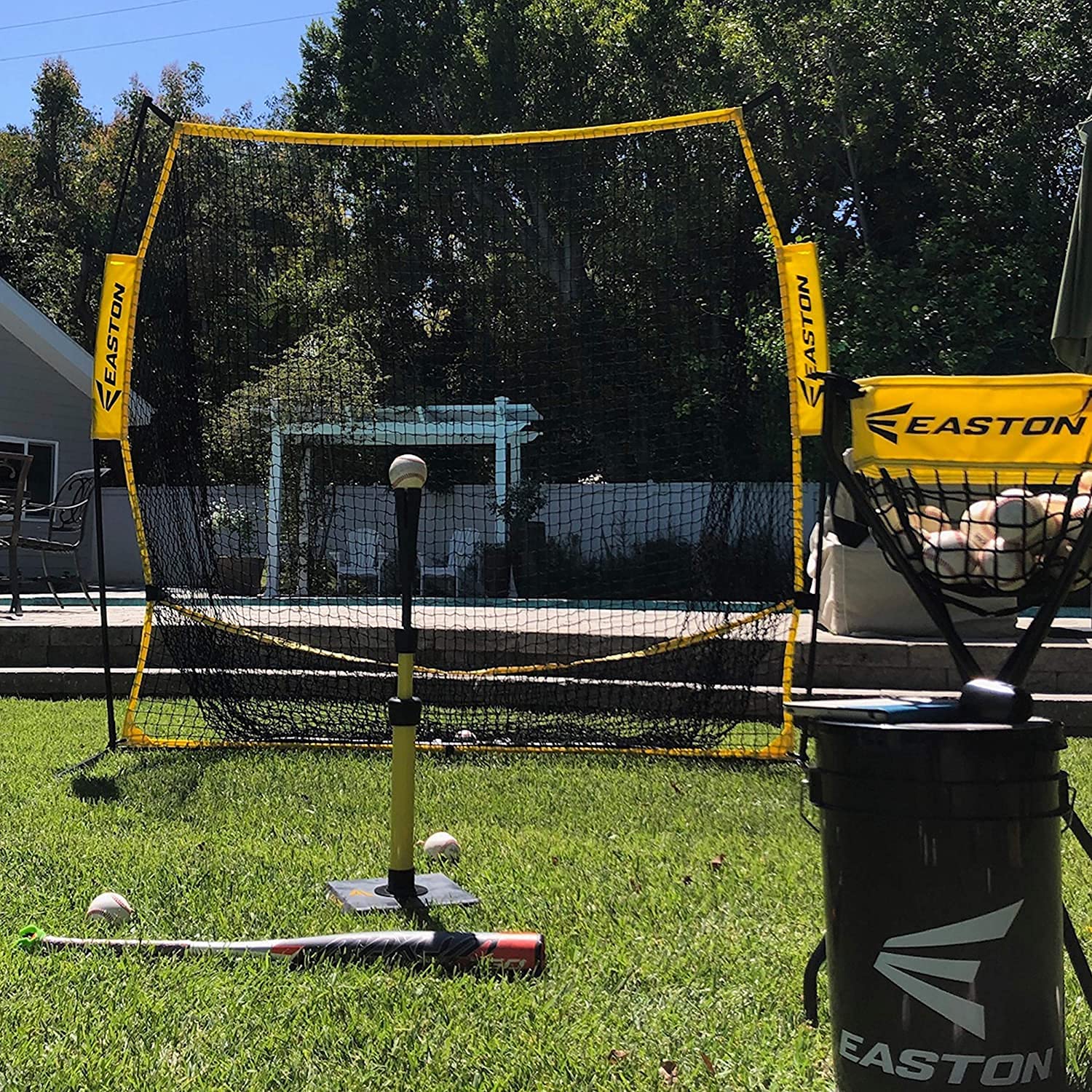 Easton XLP Hitting Net for Baseball & Softball Practice - 5ft & 7ft Options | Portable Training Net for Backyard, Field & Indoor Batting Drills