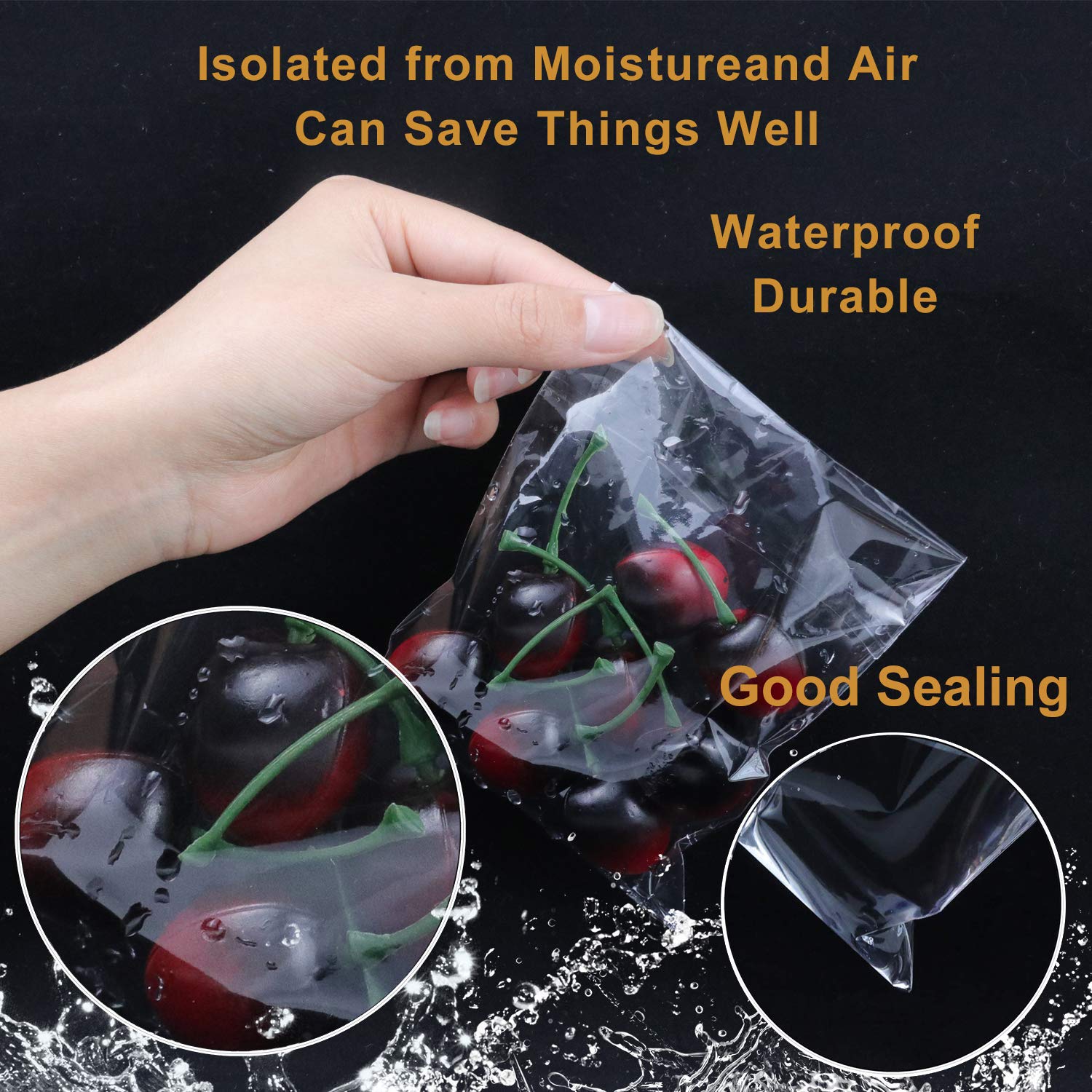 800 PCS Clear Resealable Cellophane Bags - 3 Sizes (4x6, 5x7, 6x9 Inches) for Bakery, Snacks, Candles, Soap, Cookies, Jewelry & Cards - Perfect for Packaging, Gifting & Storage