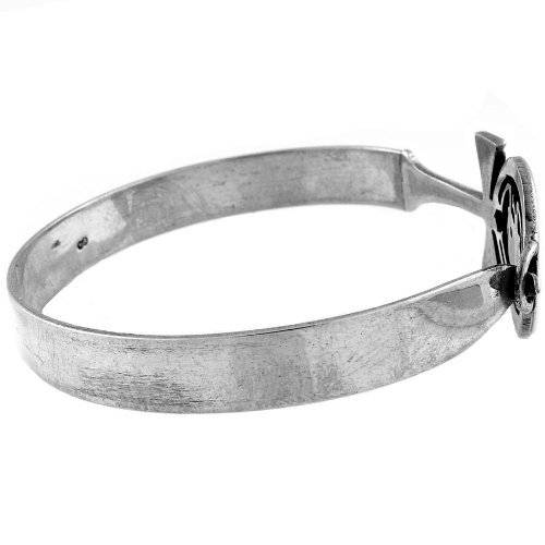 KemetArt Sterling Silver Ankh & Scarab Bangle Bracelet - Authentic Egyptian Jewelry for Women, Handmade Pharaoh-Inspired Accessory - Perfect for Boho Fashion, Spiritual Gifts & Cultural Events