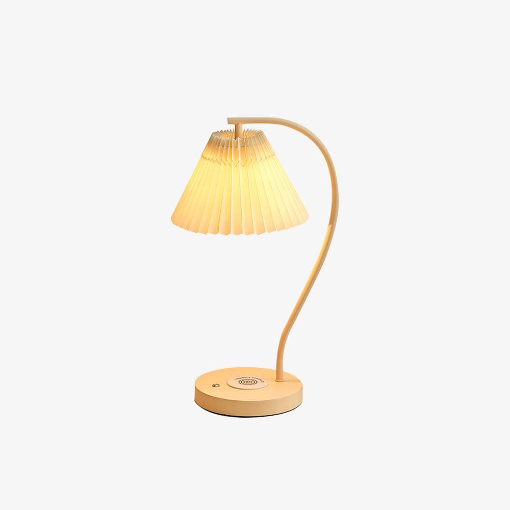 Elegant Crescini Pleated Table Lamp - Modern Home & Office Lighting for Bedroom, Living Room, and Study - Soft Ambient Light Decor