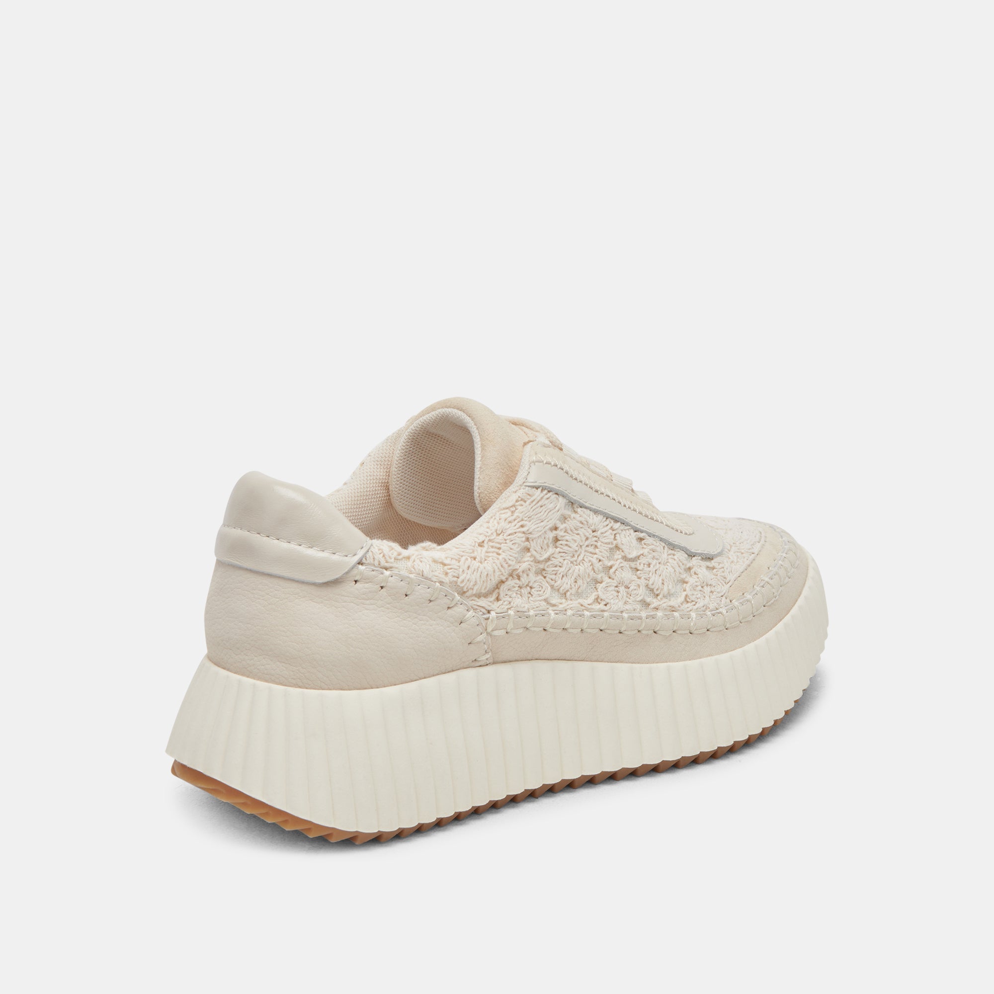 DOLEN ECRU LACE SNEAKERS - Women's Casual Walking Shoes | Comfortable Lightweight Sneakers for Running, Gym & Everyday Wear