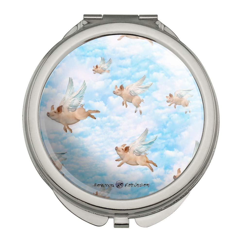 Stylish Flying Clouds Sky Pattern Compact Travel Purse Handbag with Mirror - Perfect for Makeup, Travel & Everyday Use